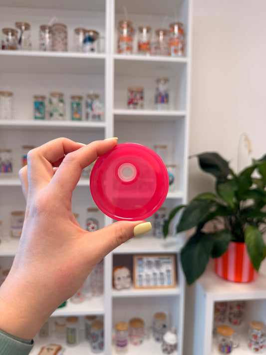 Pinker Deckel Glass Cups