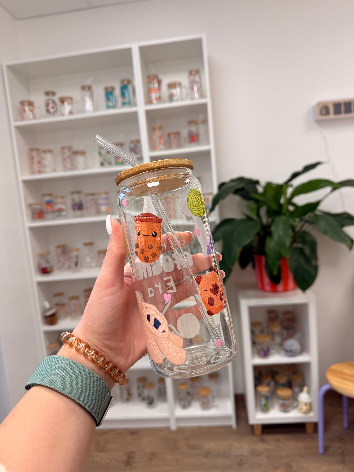 Glass Cup "Crochet“ 20oz