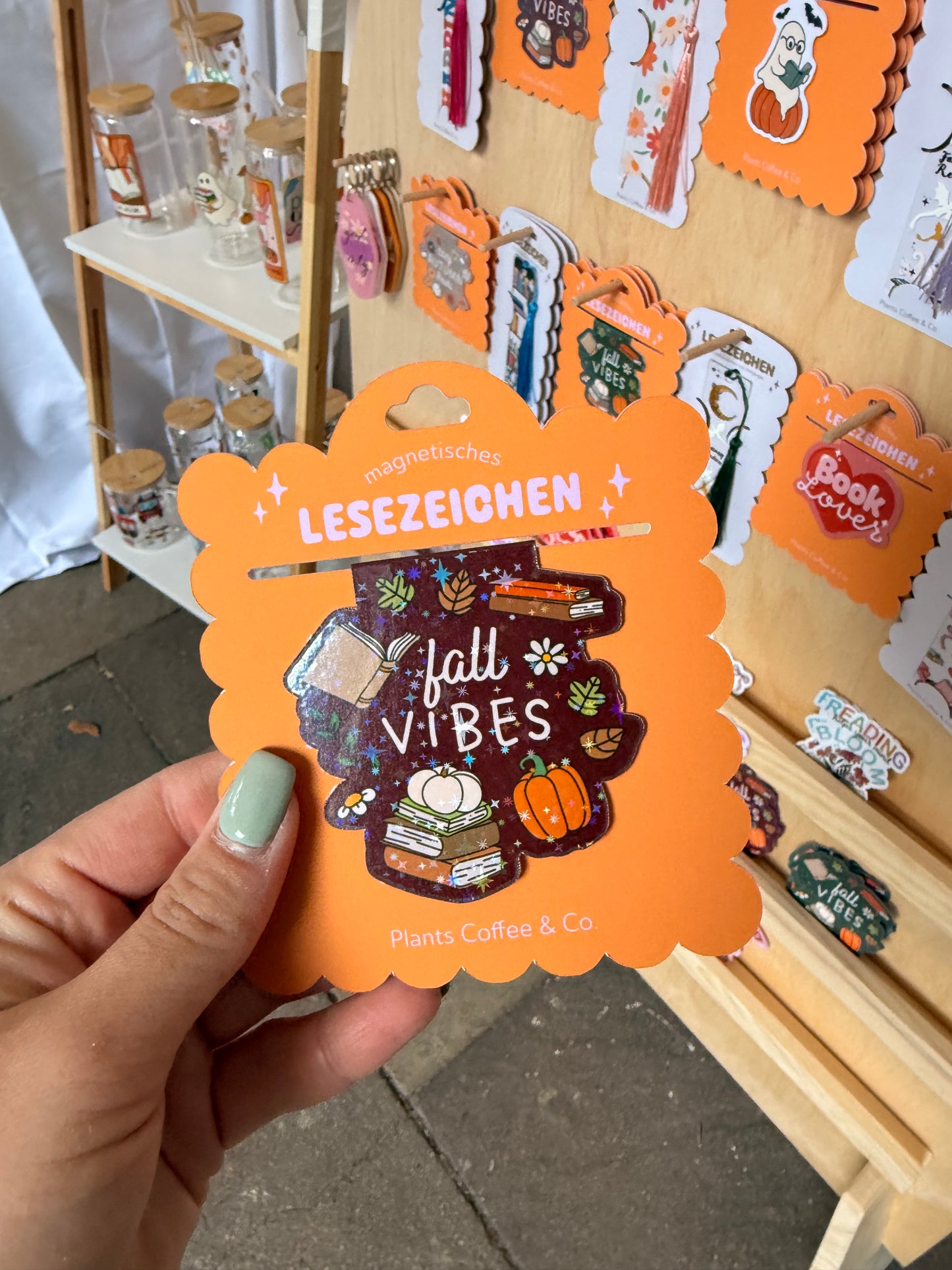 Magnetisches Lesezeichen "Fall Vibes" dunkelrot