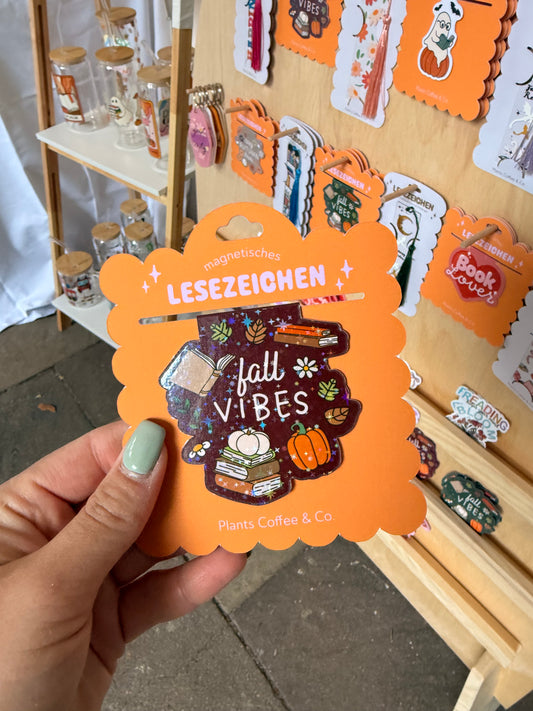 Magnetisches Lesezeichen "Fall Vibes" dunkelrot