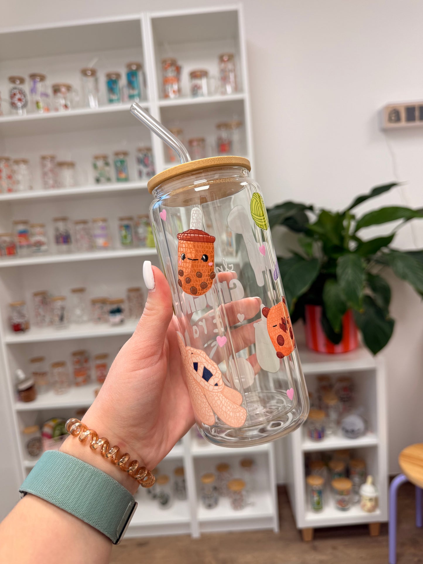 Glass Cup "Crochet“ doppelwandig 16oz