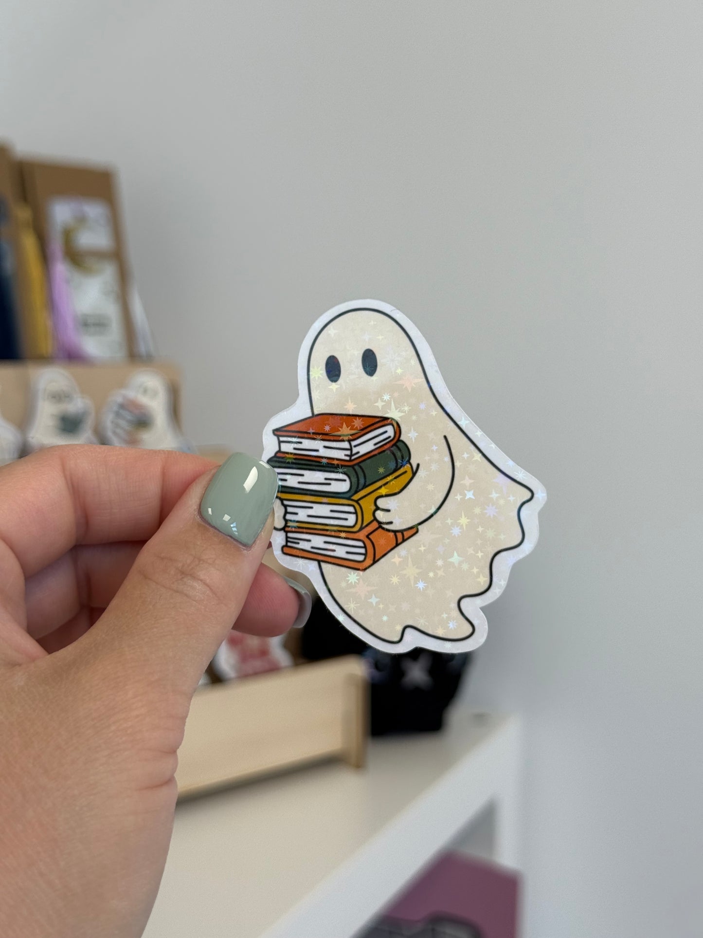 Sticker "ghost with books"