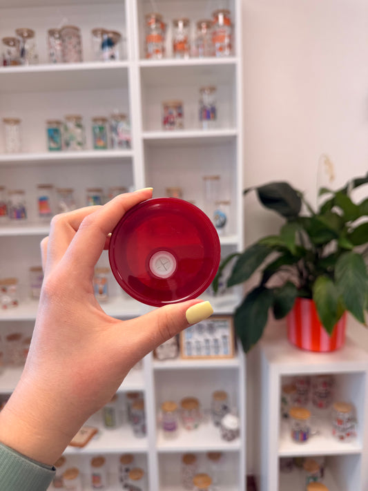 Roter Deckel Glass Cups