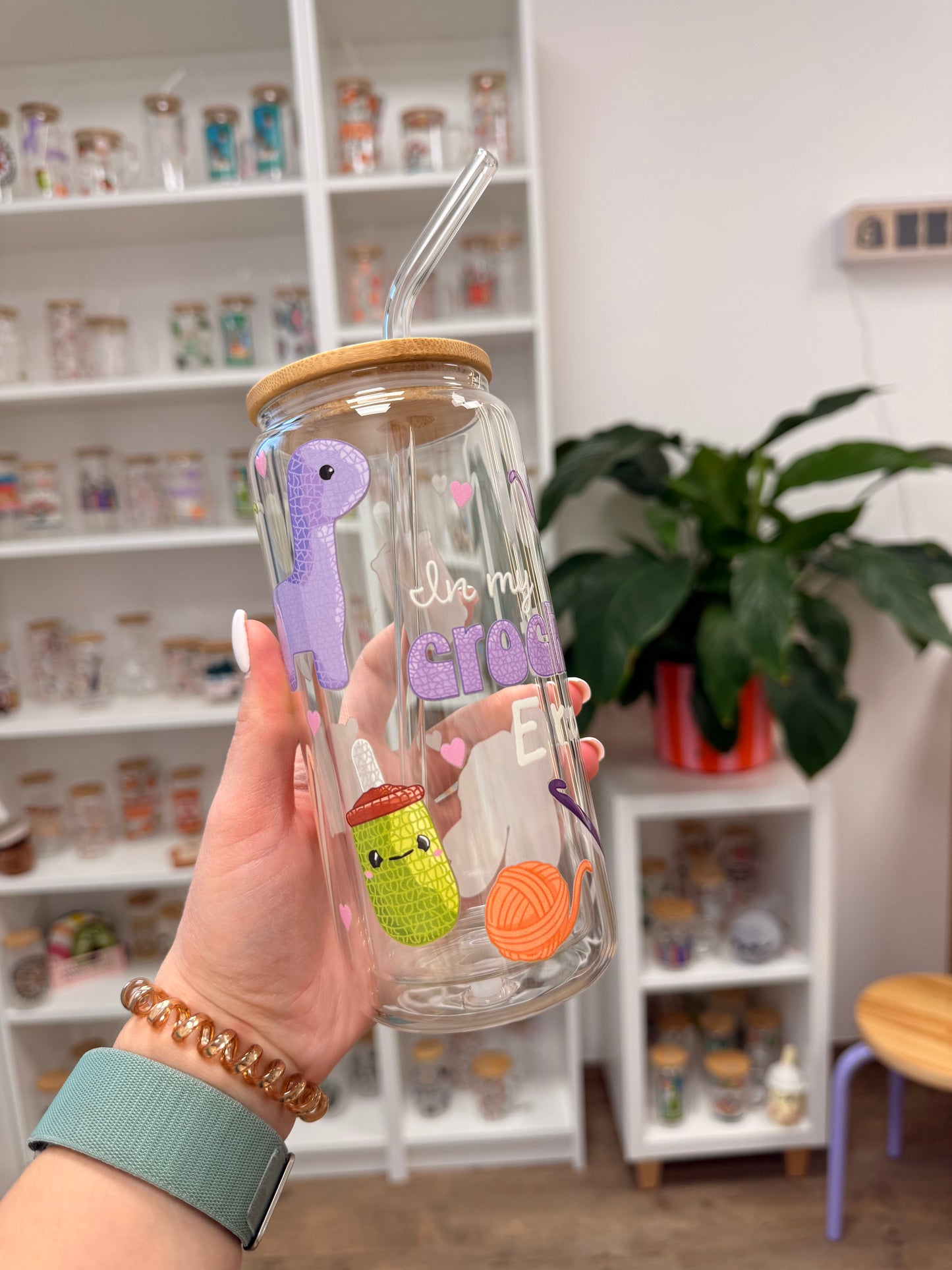 Glass Cup "Crochet“ doppelwandig 16oz