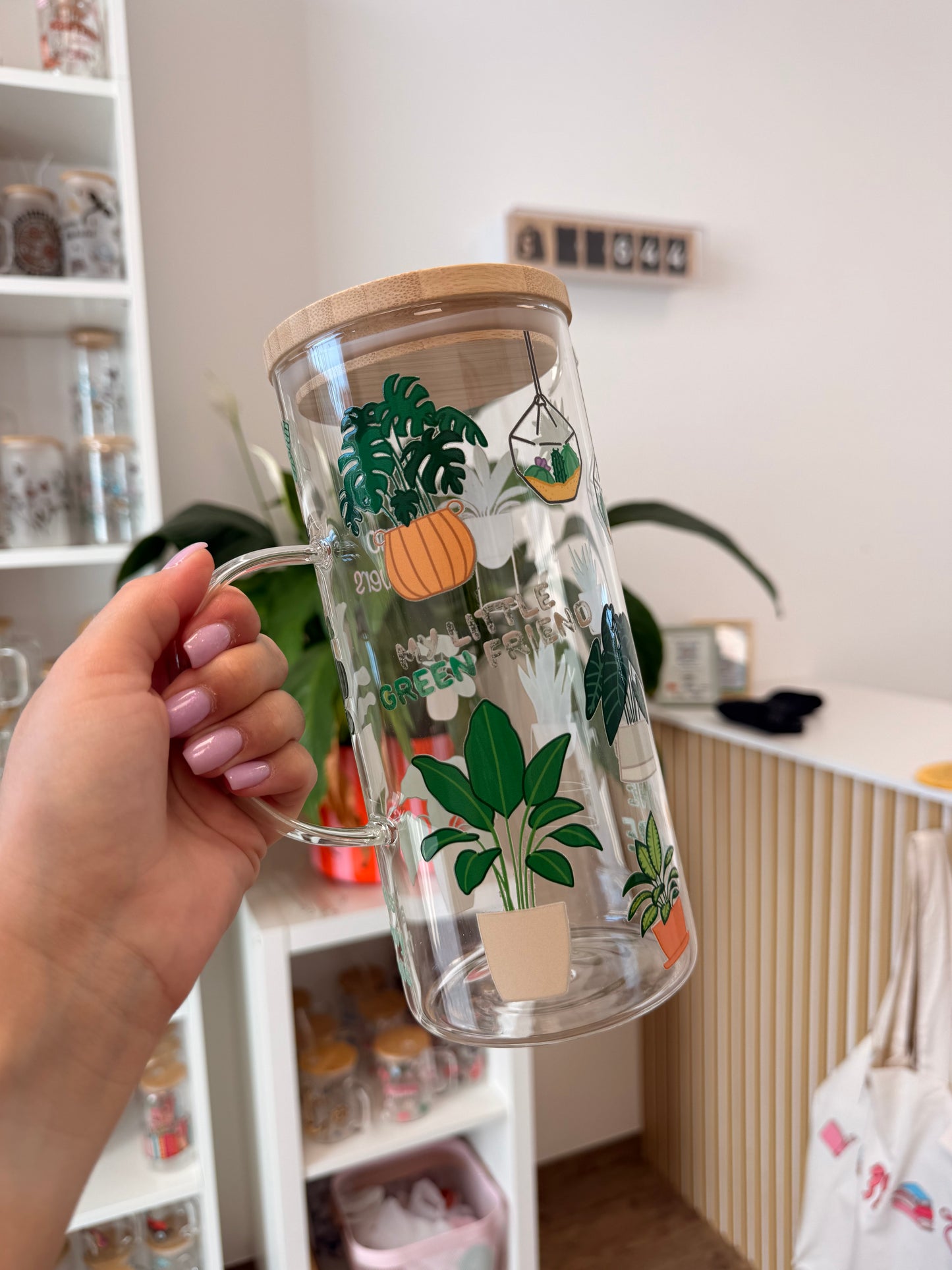 Glass Jug "Plants" 1,25l