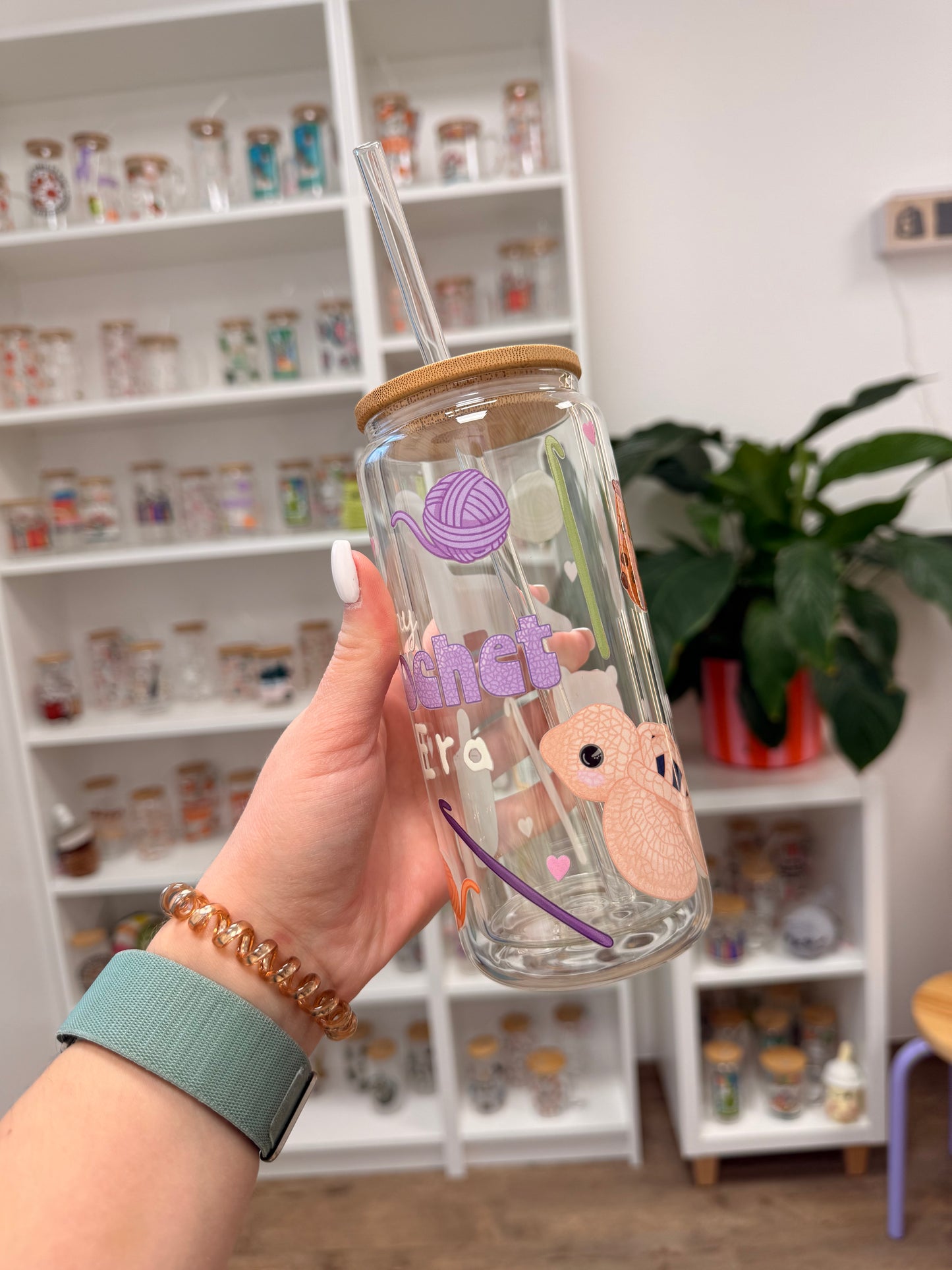 Glass Cup "Crochet“ doppelwandig 16oz