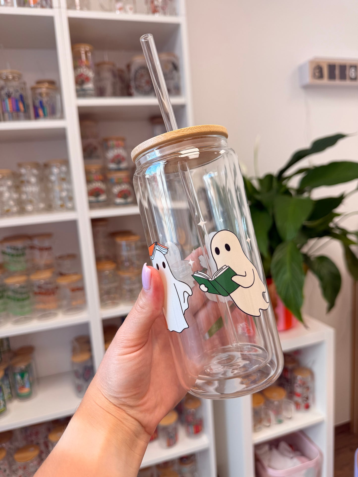 Glass Cup "Bookish Ghosts“ doppelwandig 16oz