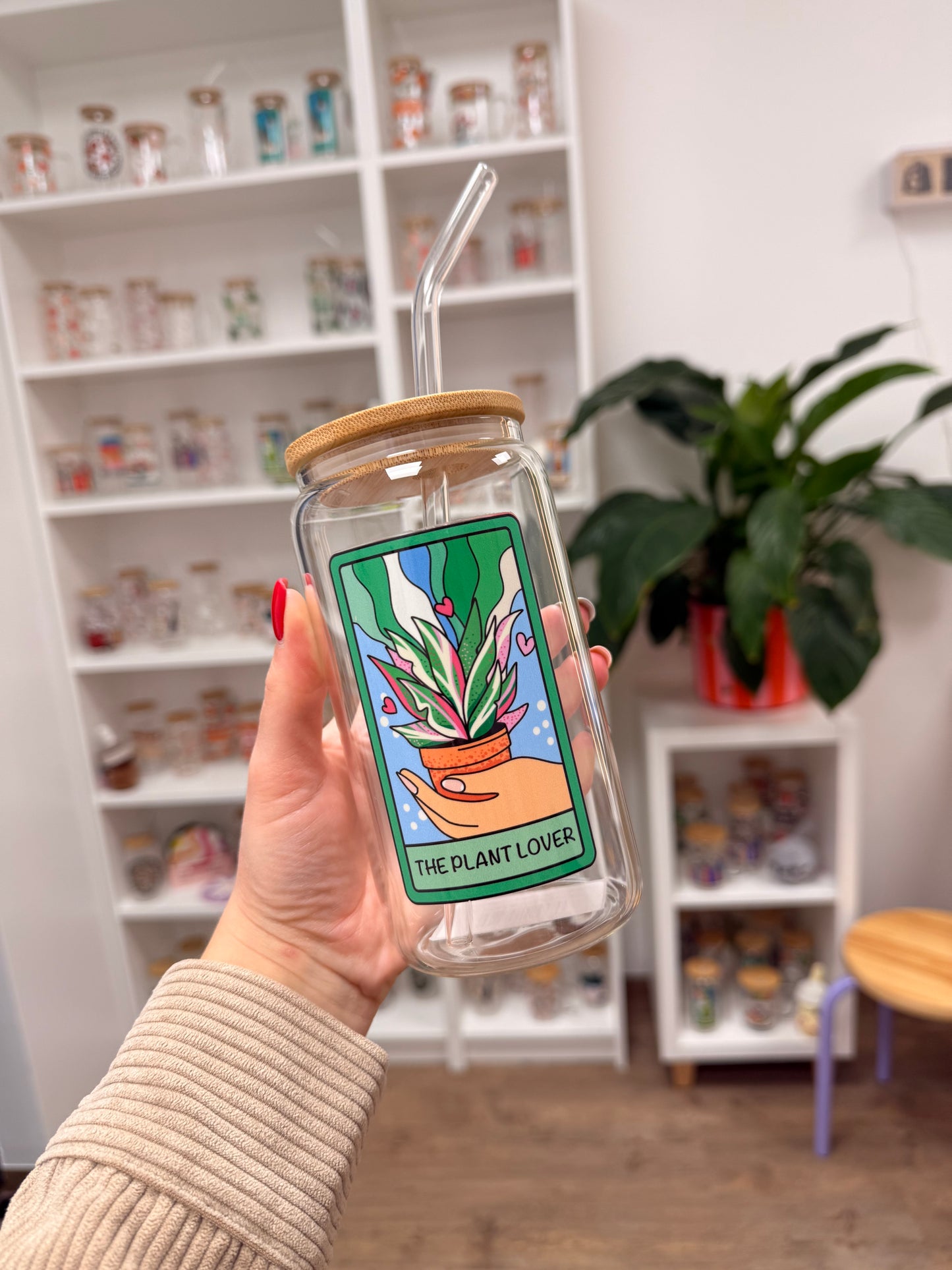 Glass Cup "Plant Lover“ 16oz