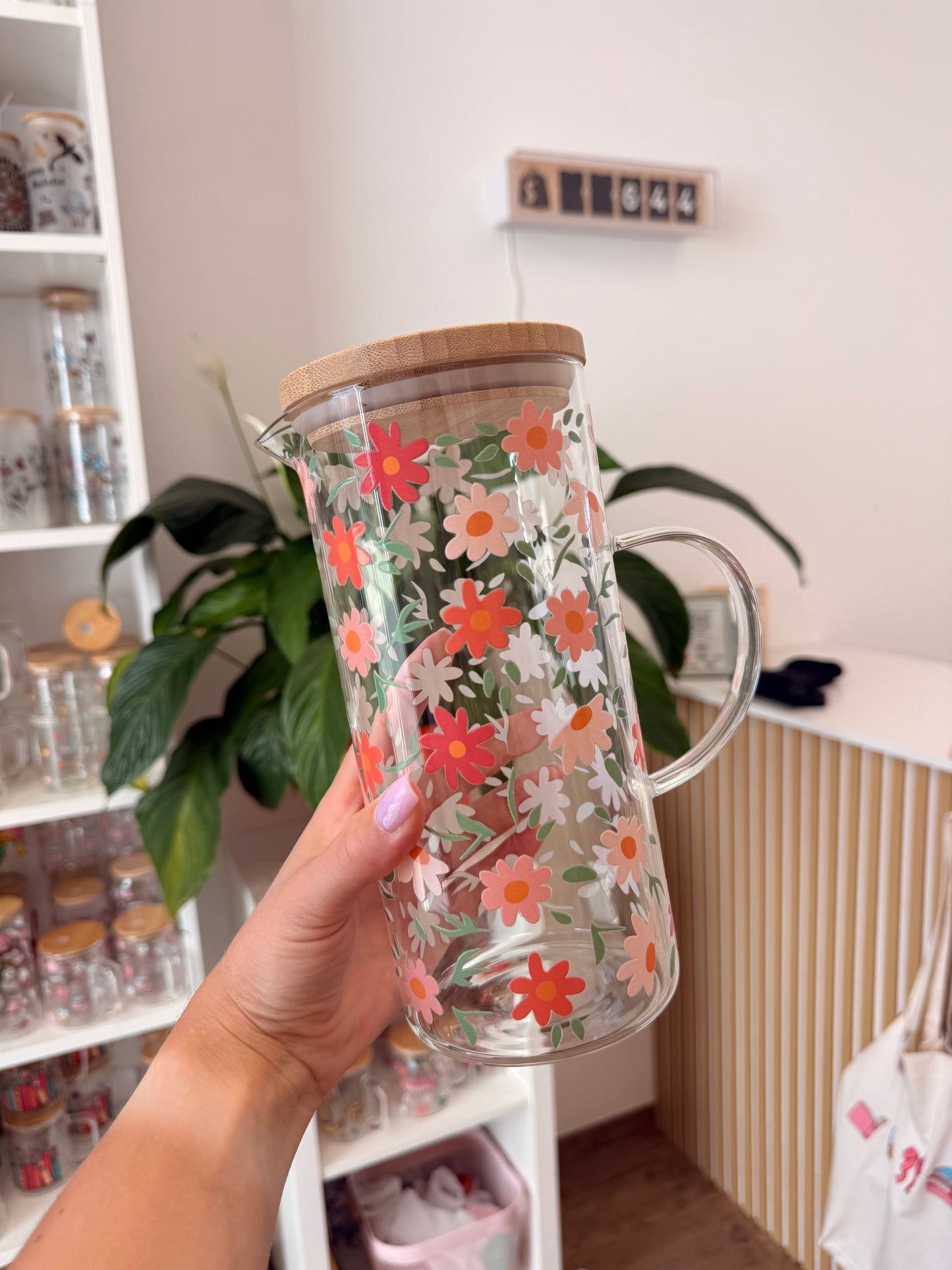 Glass Jug "Flowers" 1,25l