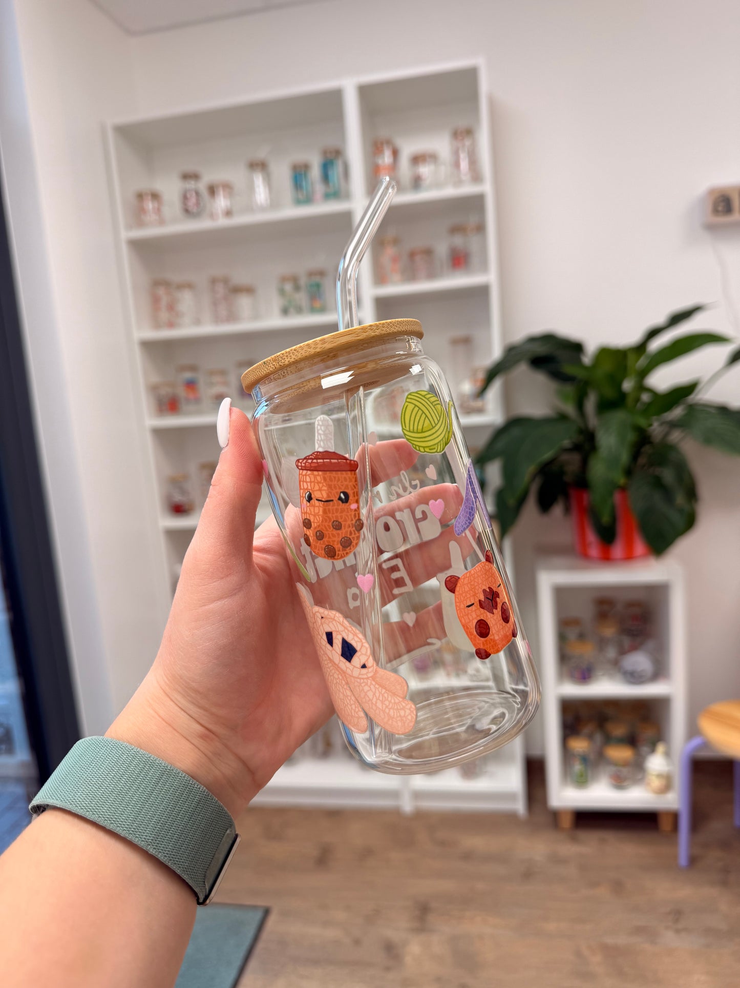 Glass Cup "Crochet“ 16oz