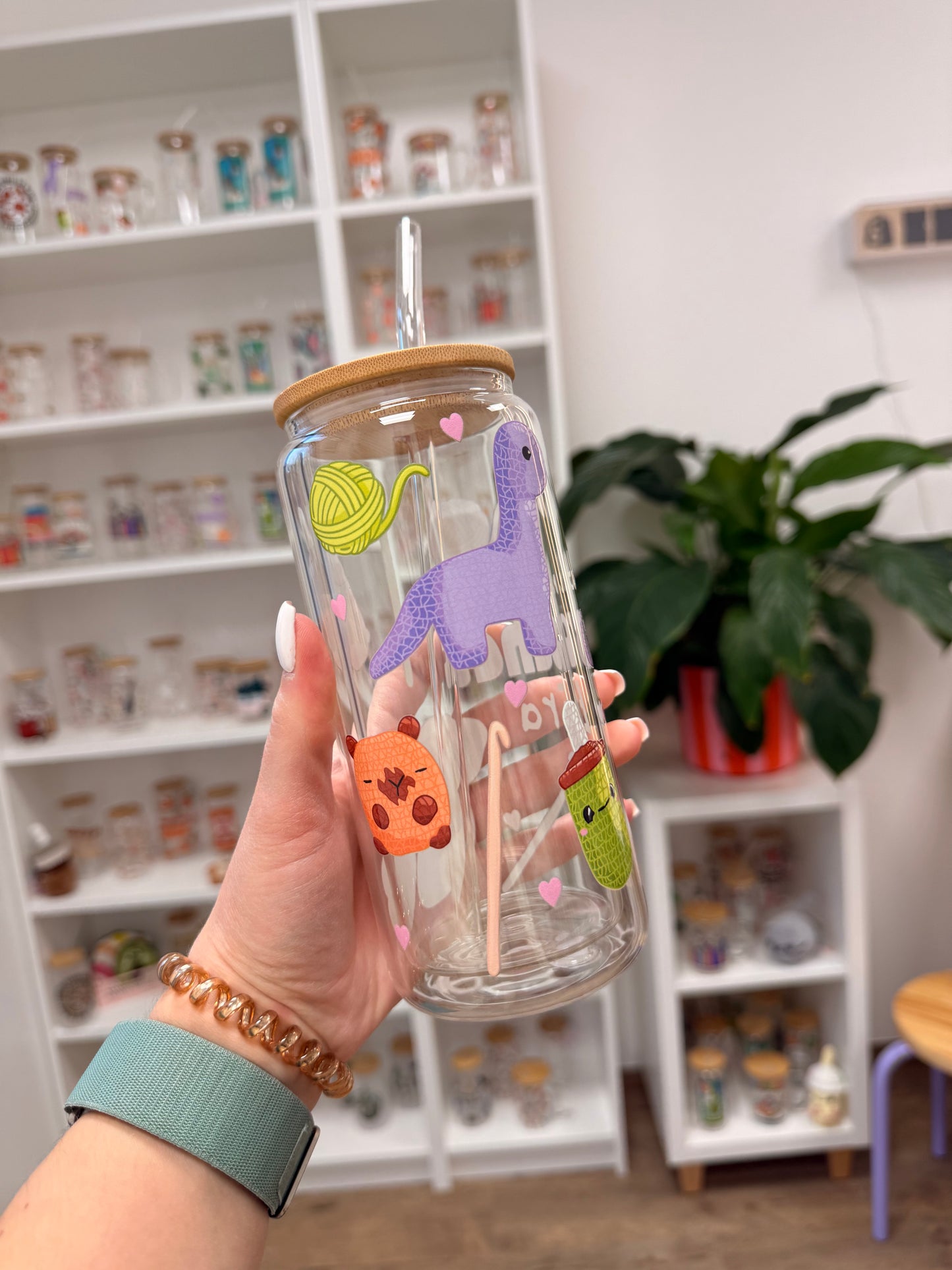 Glass Cup "Crochet“ doppelwandig 16oz