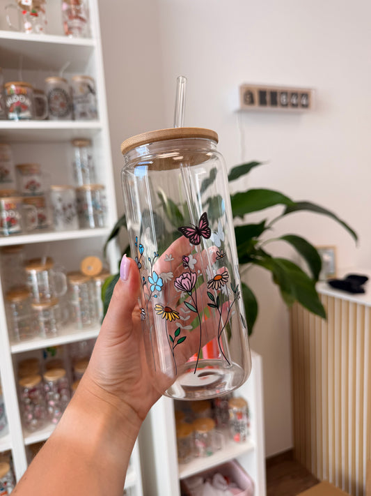 Glass Cup "Flowers“ 20oz