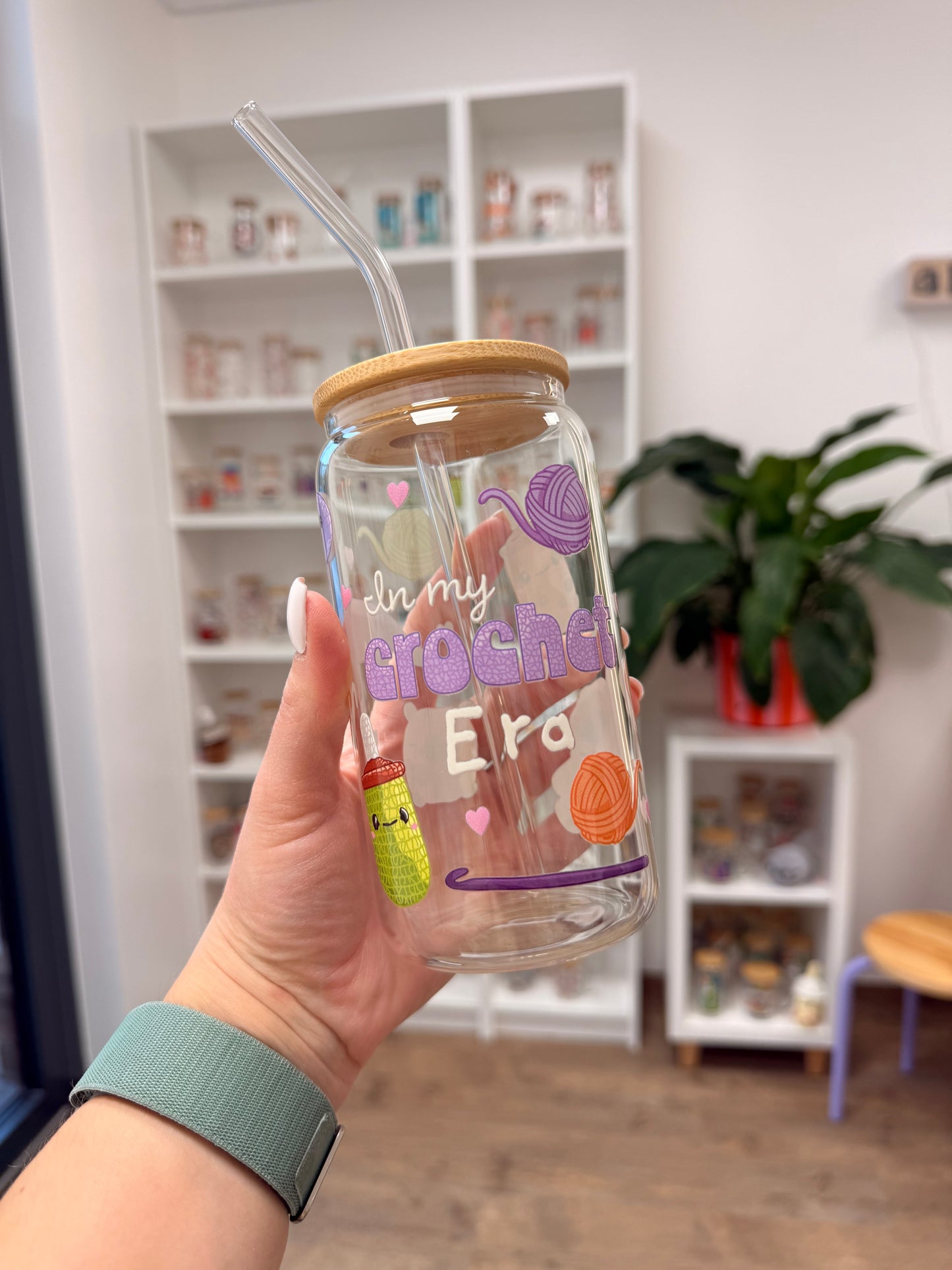 Glass Cup "Crochet“ 16oz