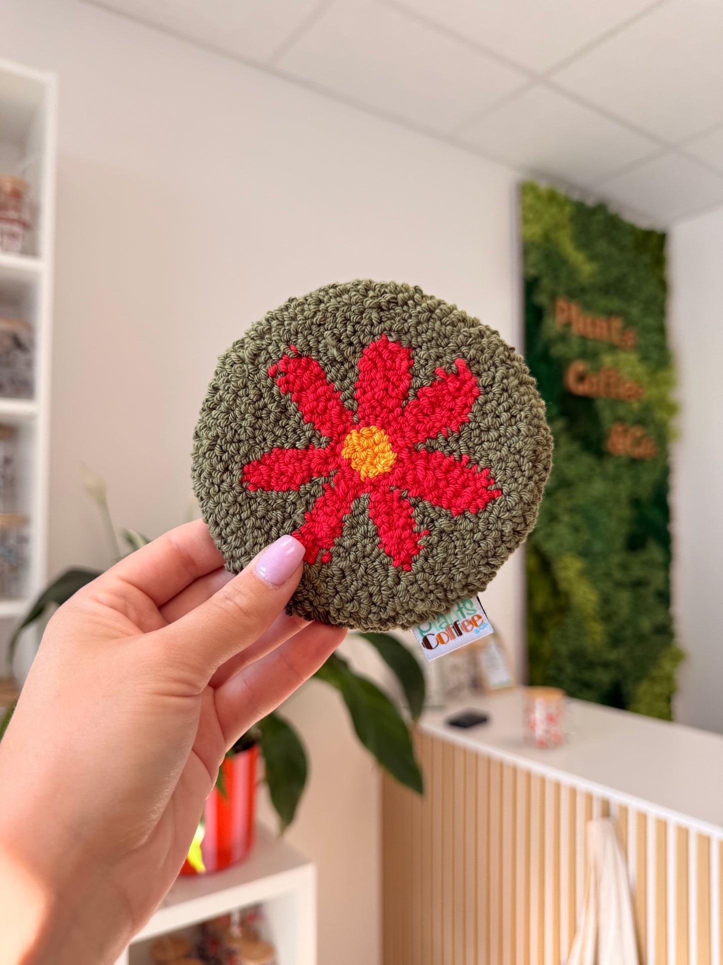 Mugrug "Flower" oliv