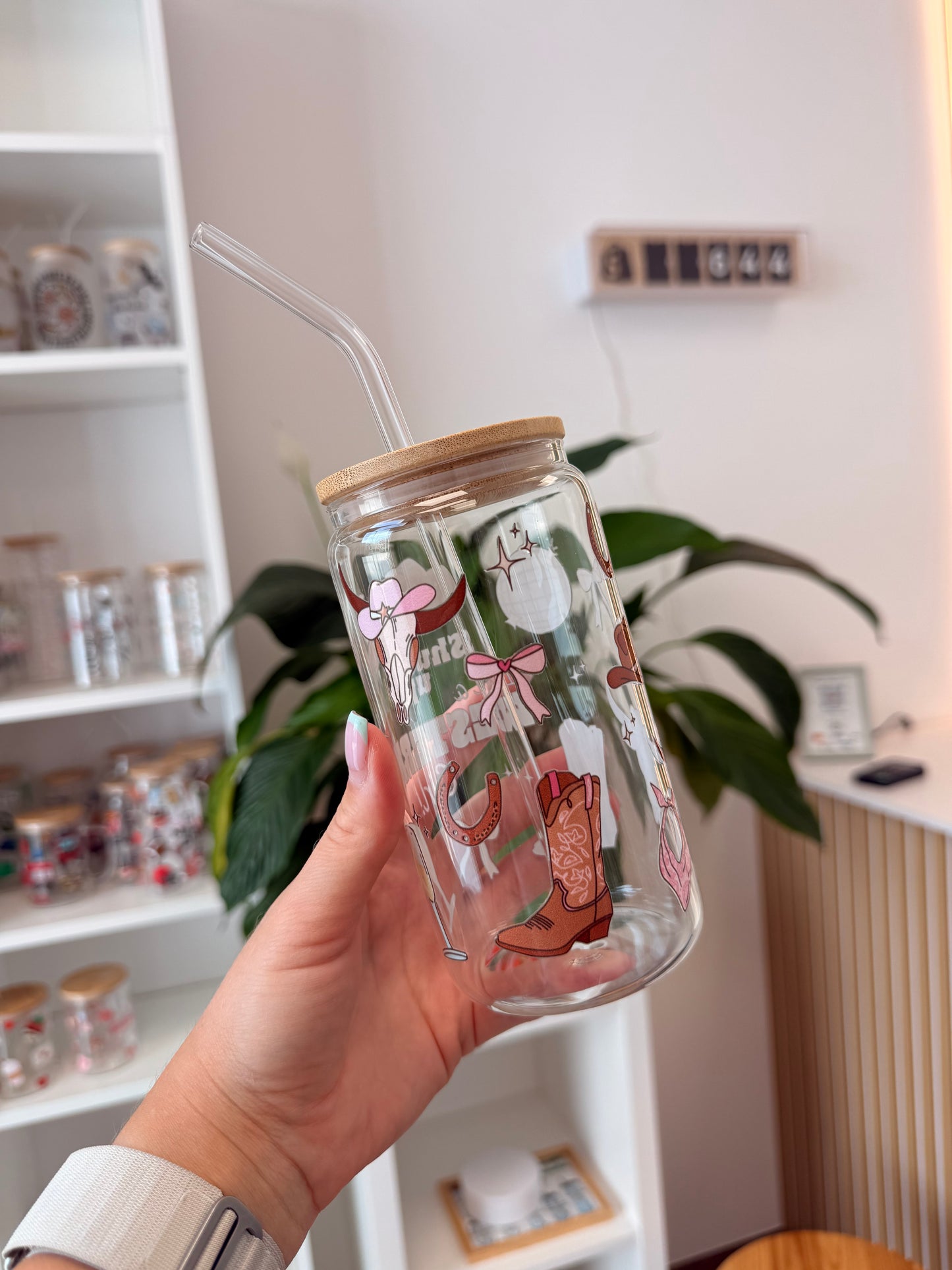 Glass Cup "Western Girl“ 16oz