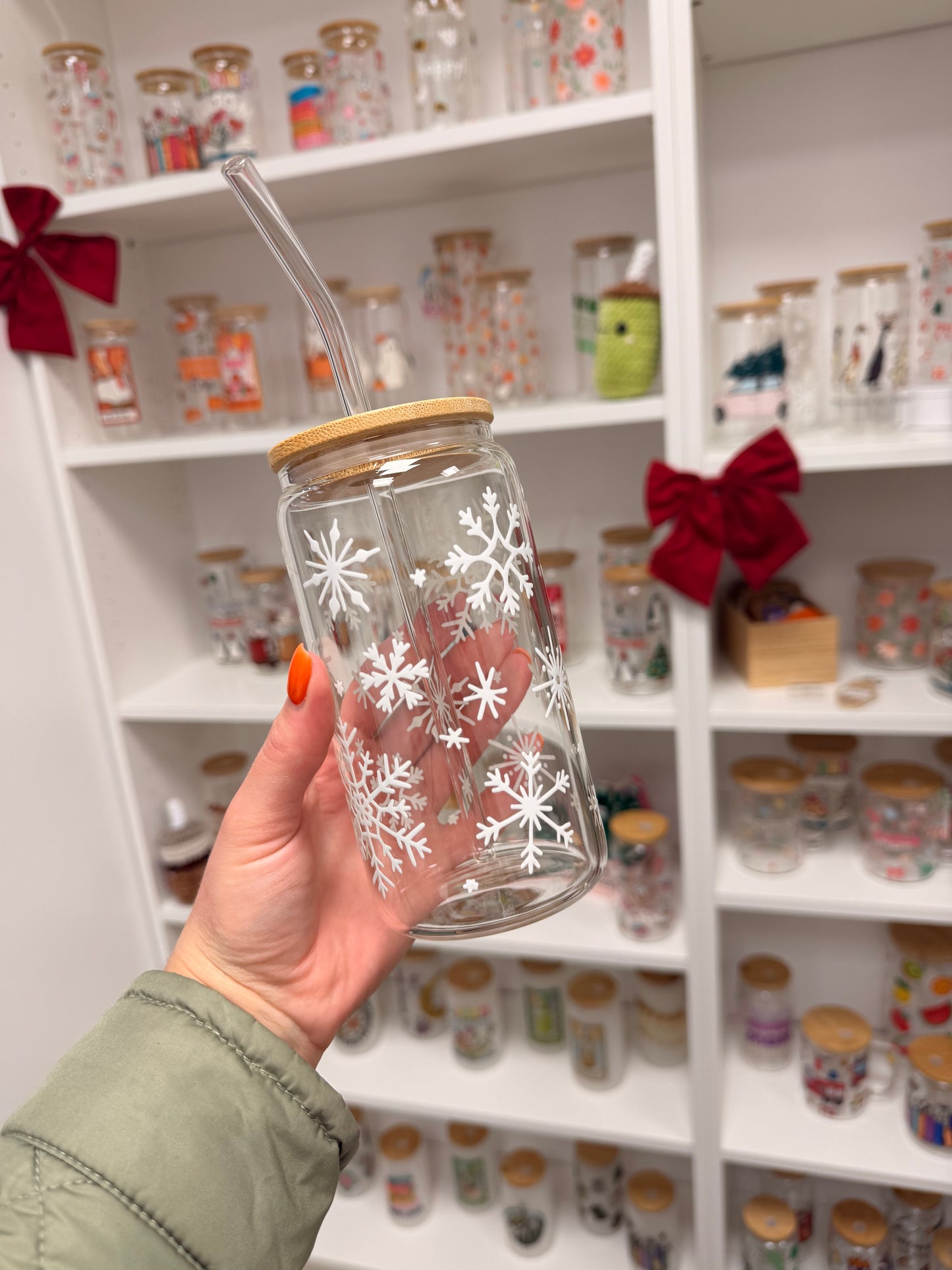 Glass Cup "snowflake“ 16oz