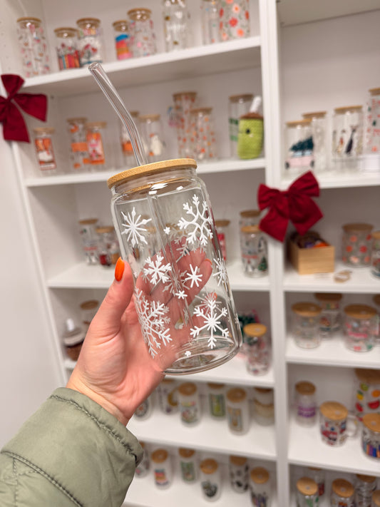 Glass Cup "snowflake“ 16oz