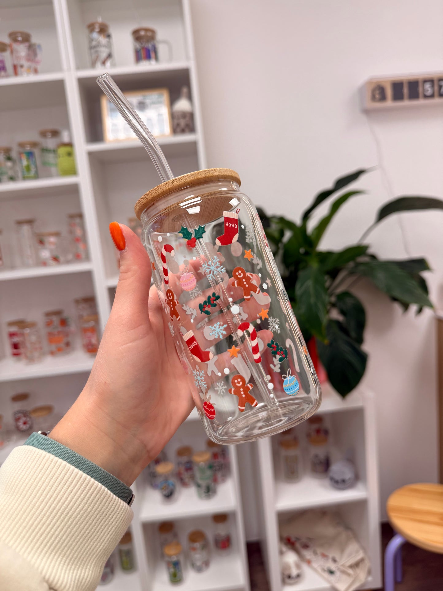 Glass Cup "Christmas Time“ 16oz