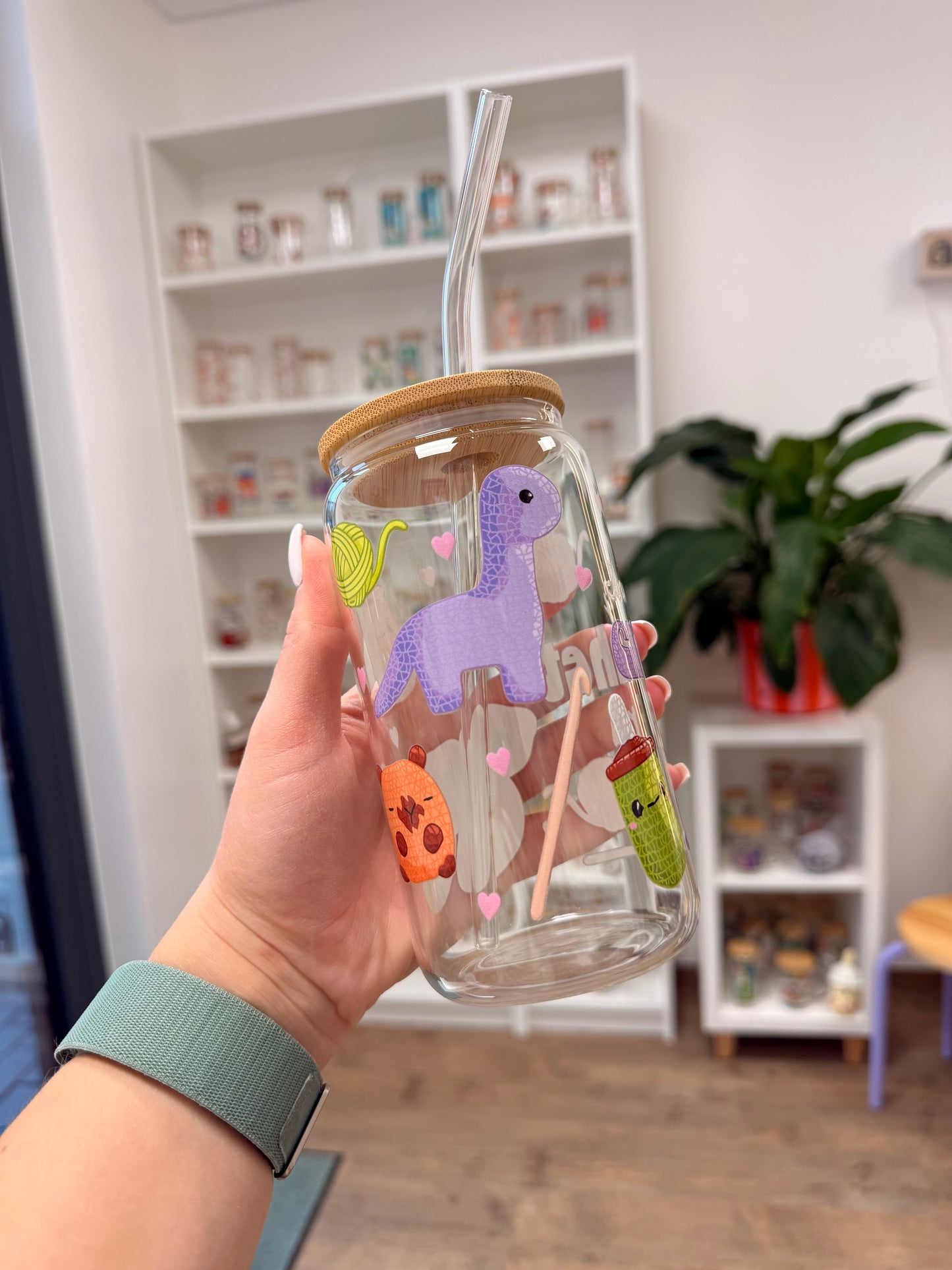 Glass Cup "Crochet“ 16oz