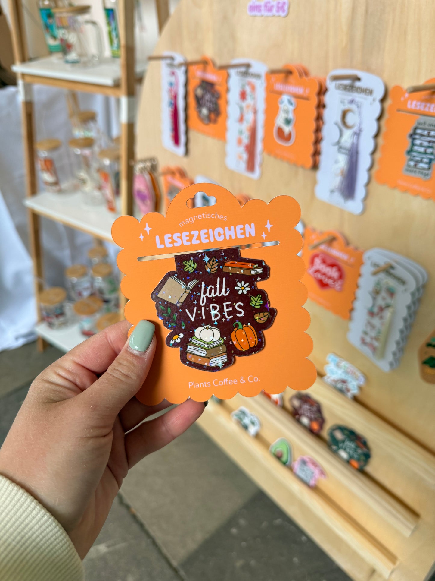 Magnetisches Lesezeichen "Fall Vibes" dunkelrot