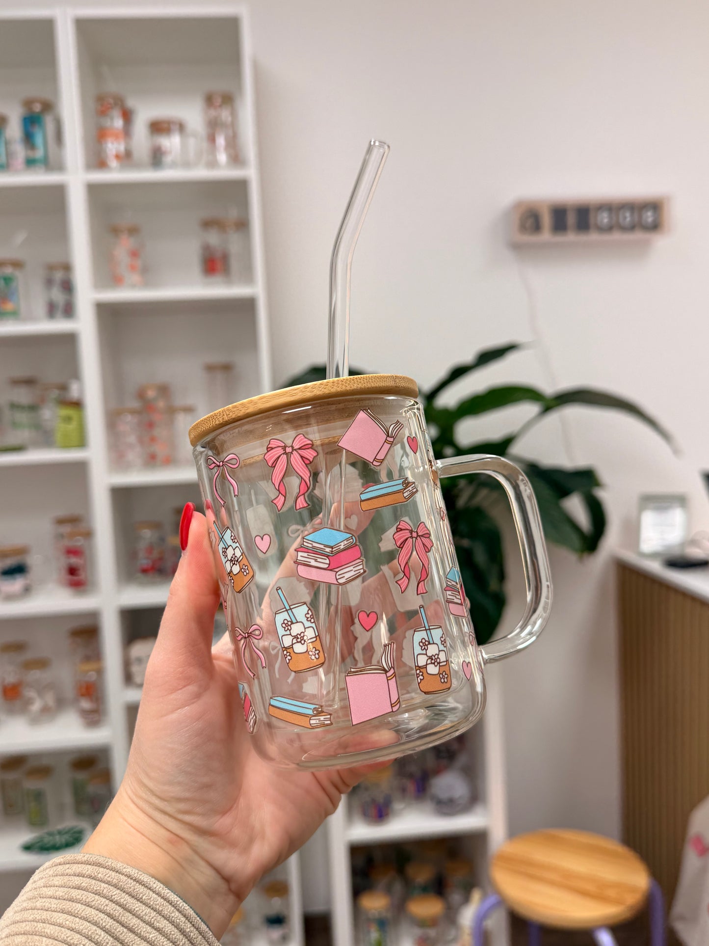 Glass Mug "Girly Bookish“ doppelwandig 15oz