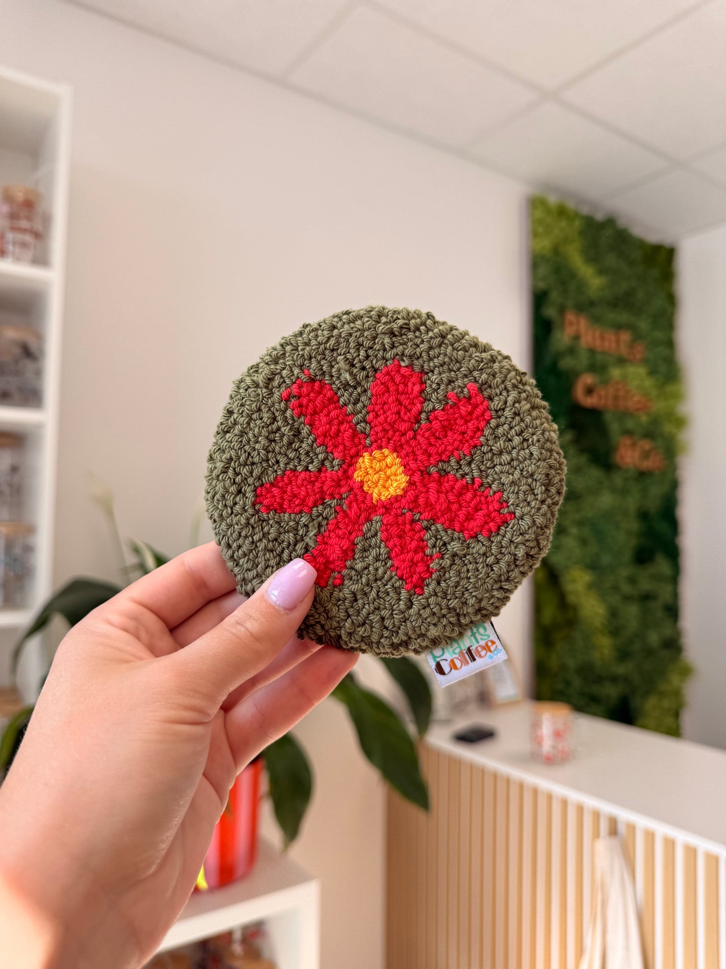 Mugrug "Flower" oliv