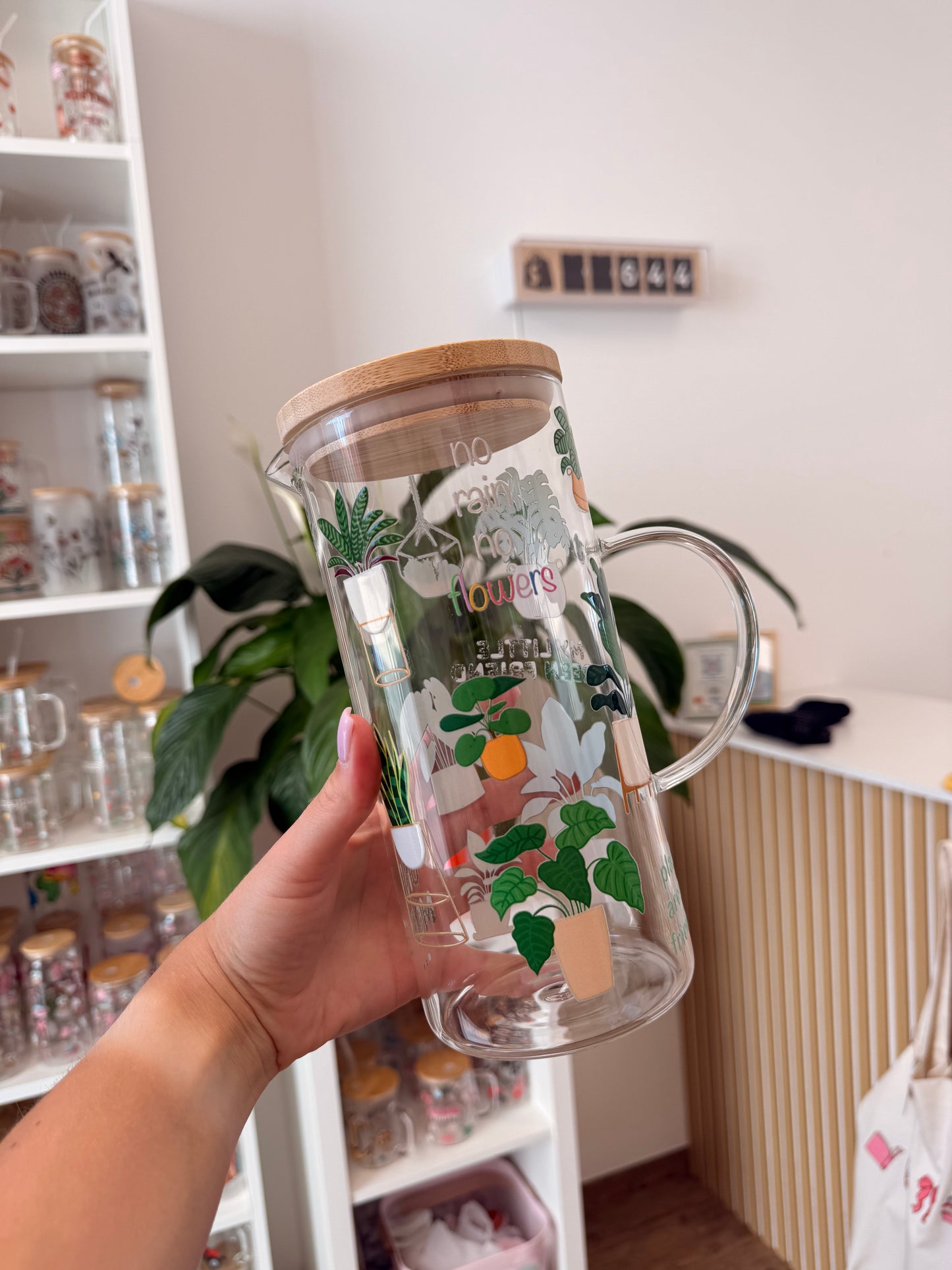 Glass Jug "Plants" 1,25l