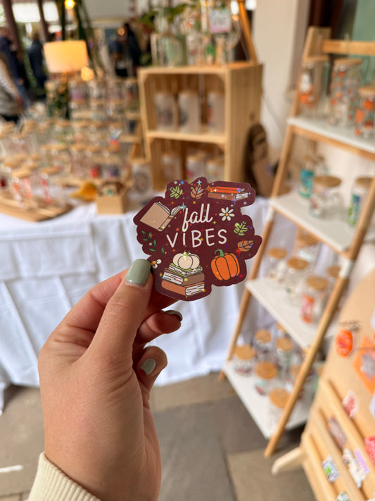Sticker "Fall Vibes" dunkelrot