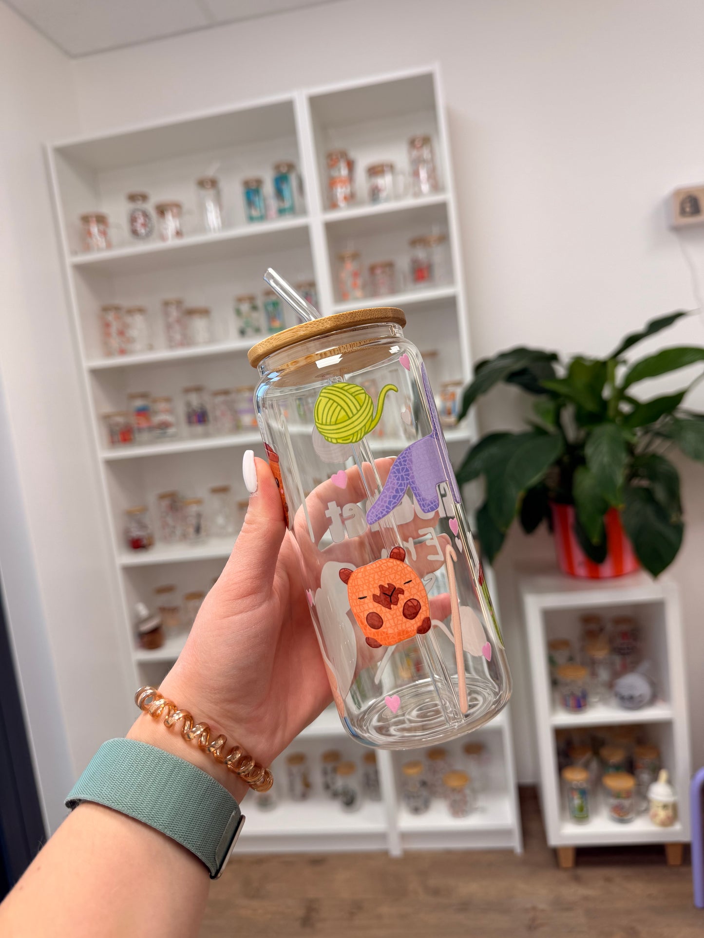 Glass Cup "Crochet“ 20oz