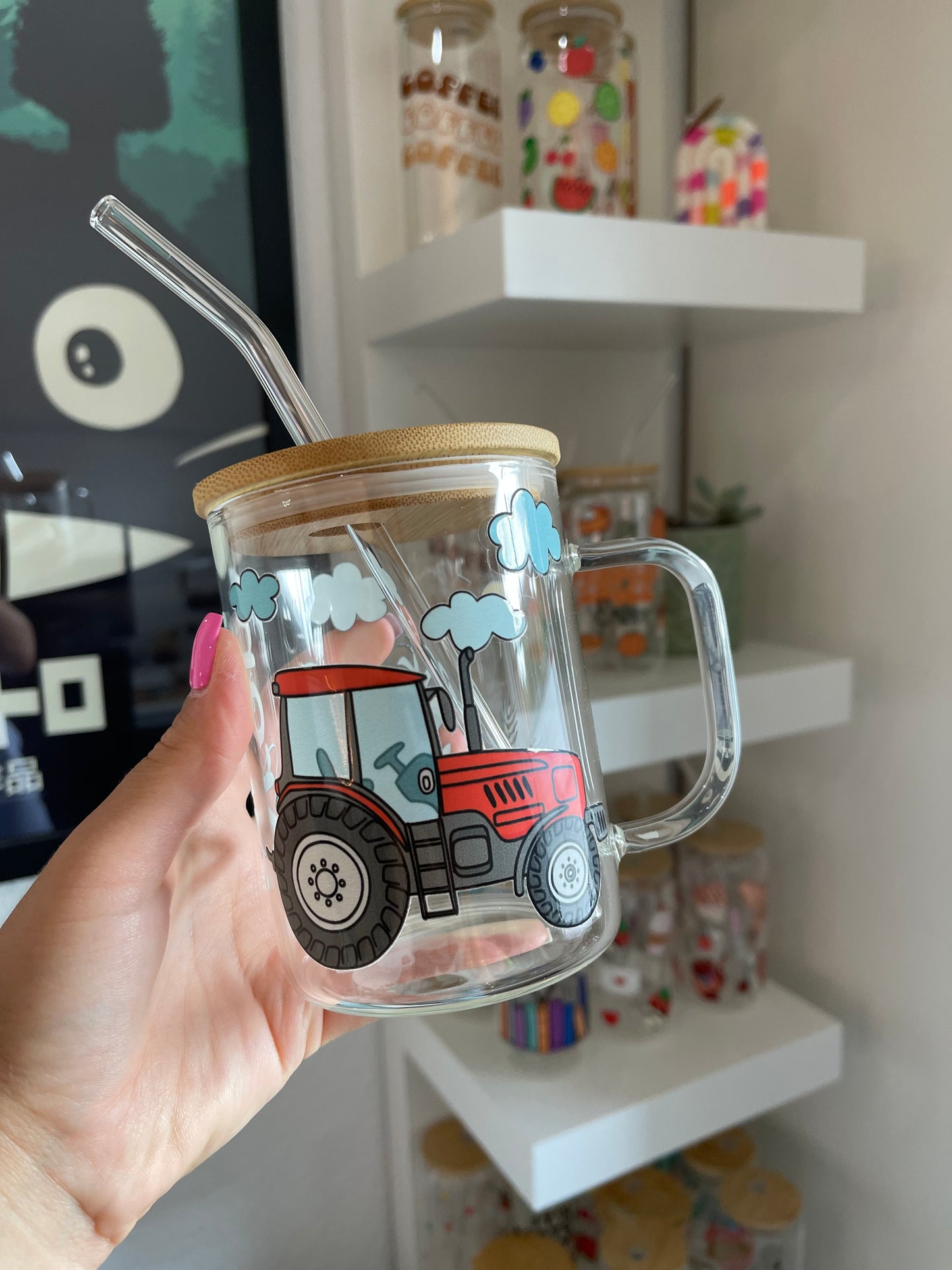 Glass Mug "Traktor" 17oz