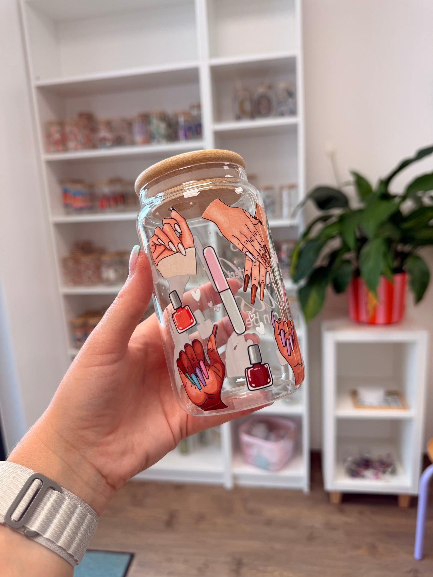 B-Ware* Glass Cup "Perfect Nails“ 16oz