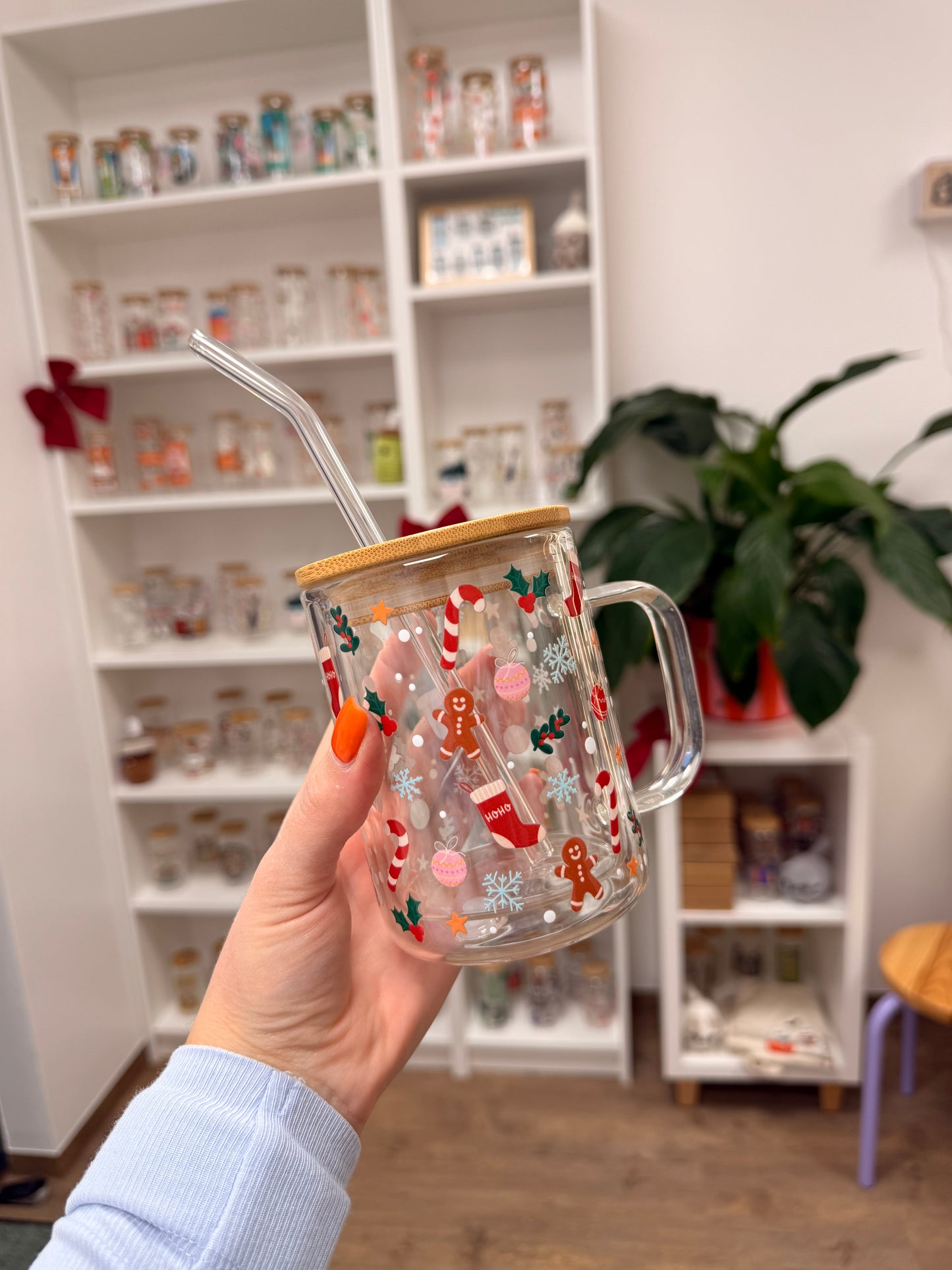 Glass Mug "Christmas Time" doppelwandig 15oz