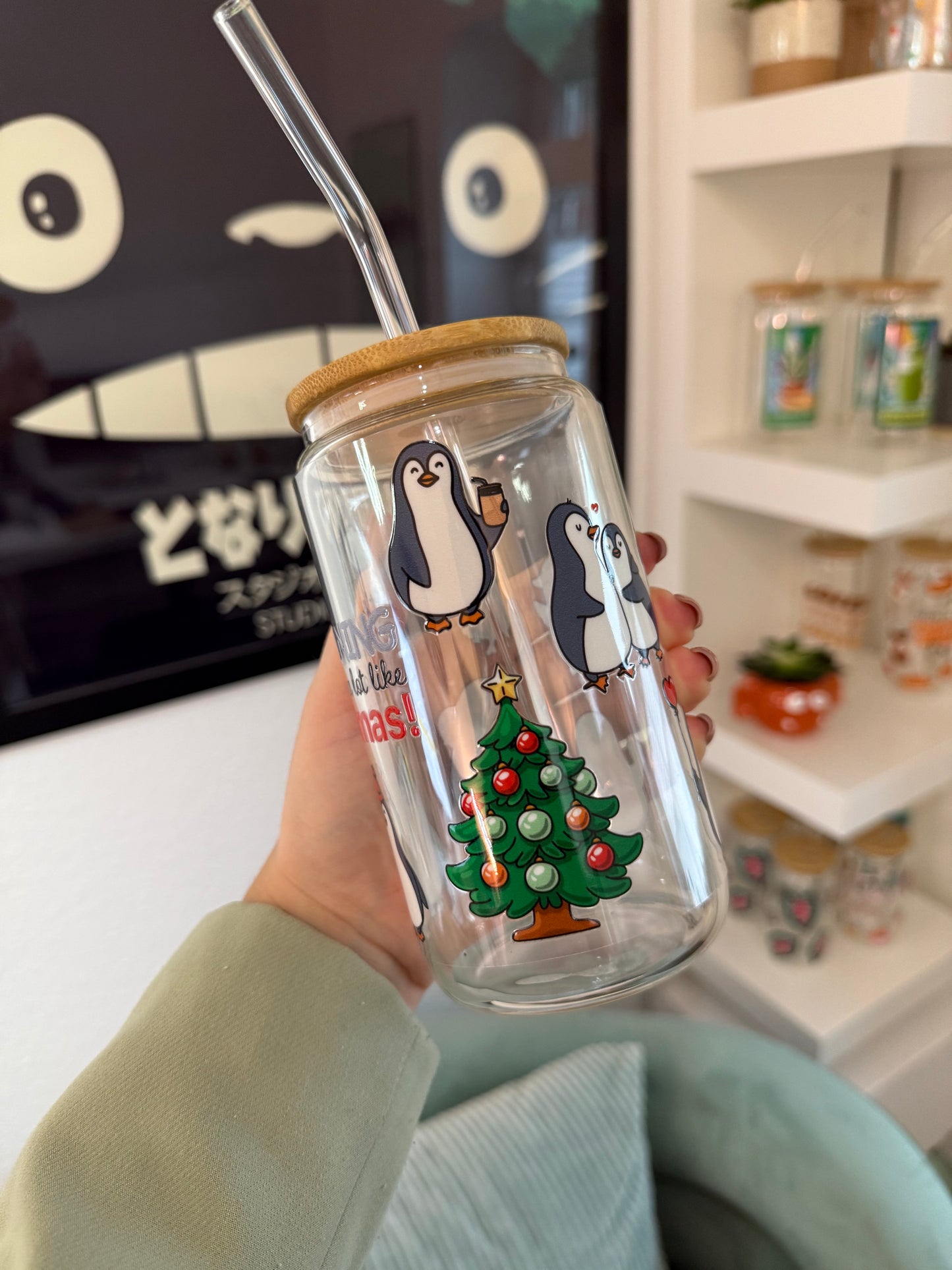 Glass Cup "Penguin“ 16oz