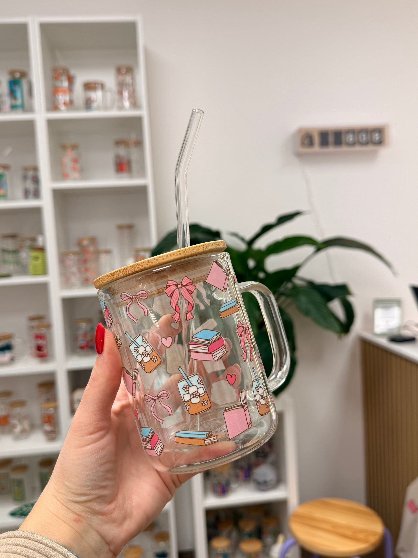 Glass Mug "Girly Bookish“ doppelwandig 15oz