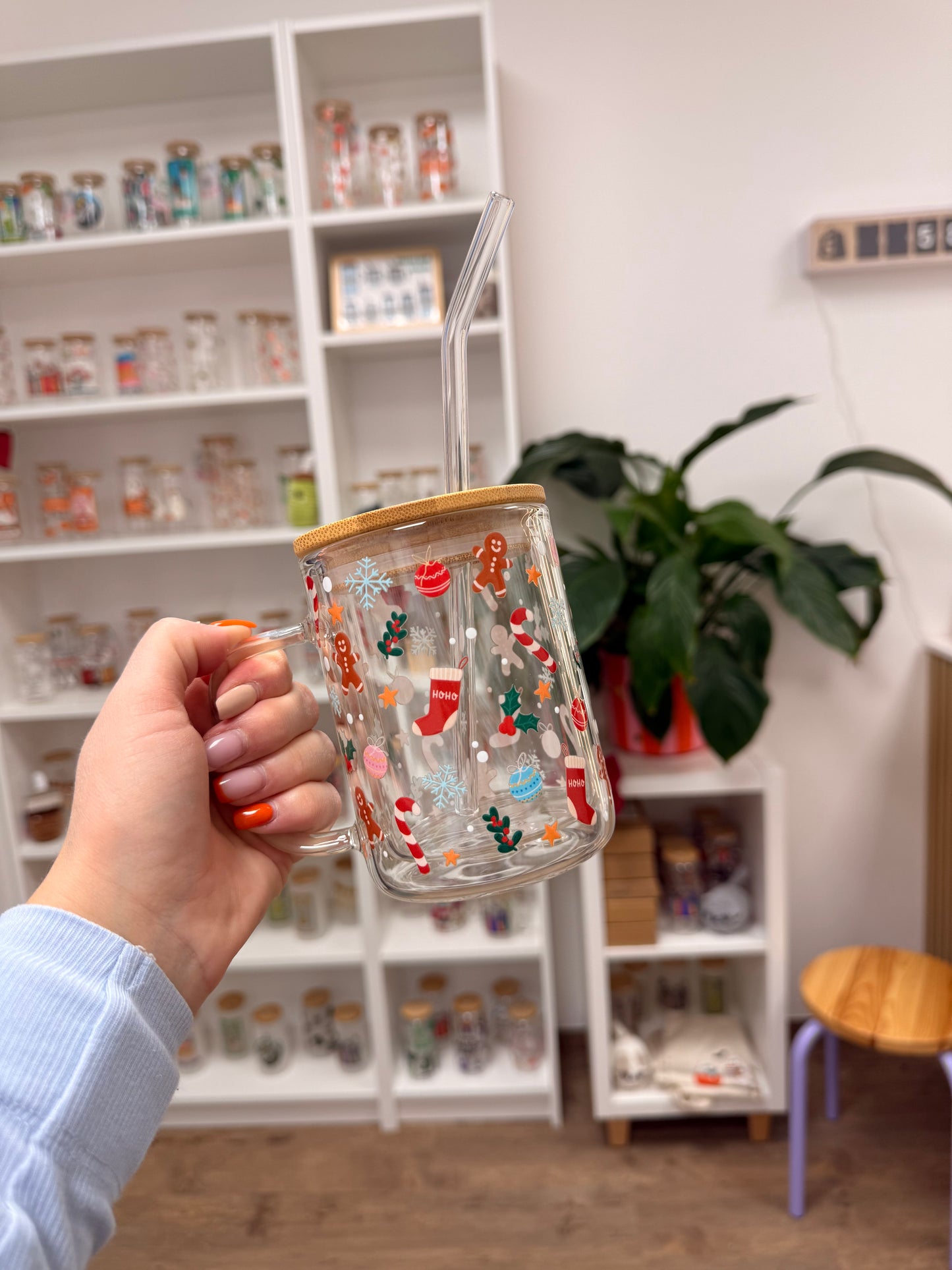 Glass Mug "Christmas Time" doppelwandig 15oz