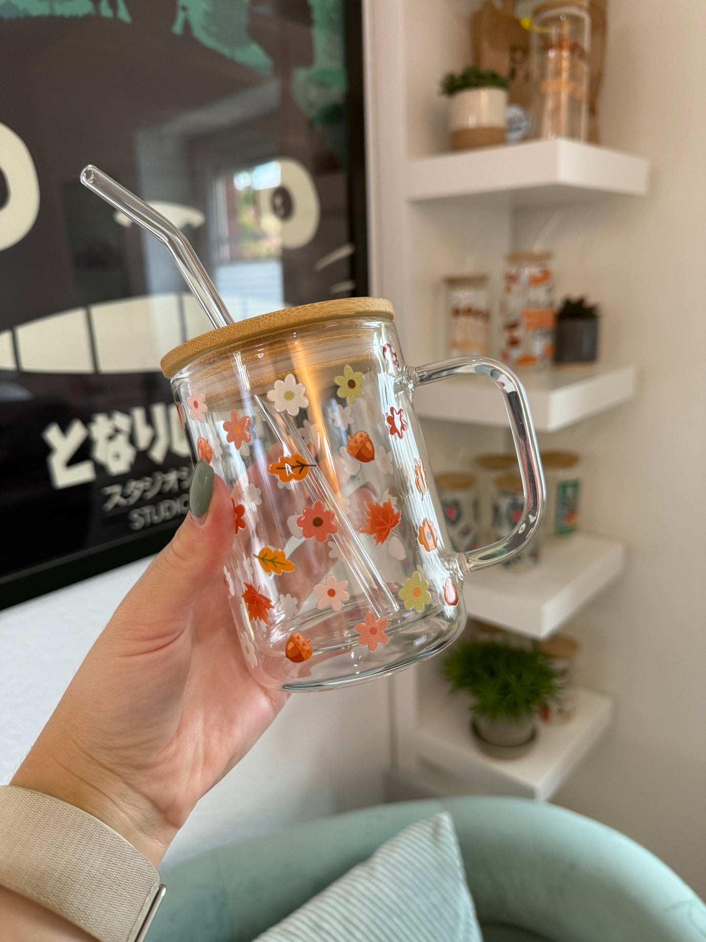 Glass Mug "Fall Vibes" doppelwandig 15oz