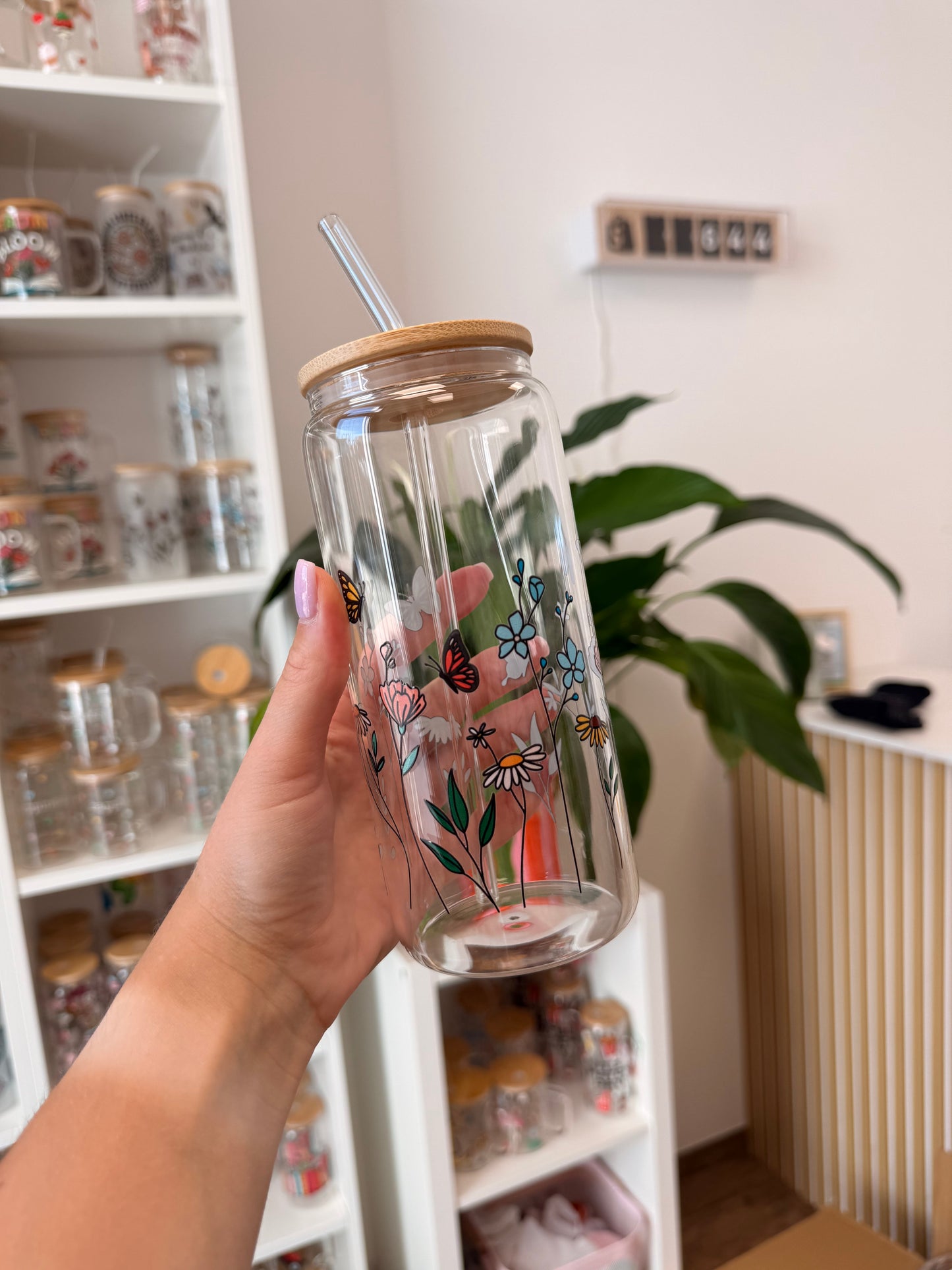 Glass Cup "Flowers“ 20oz