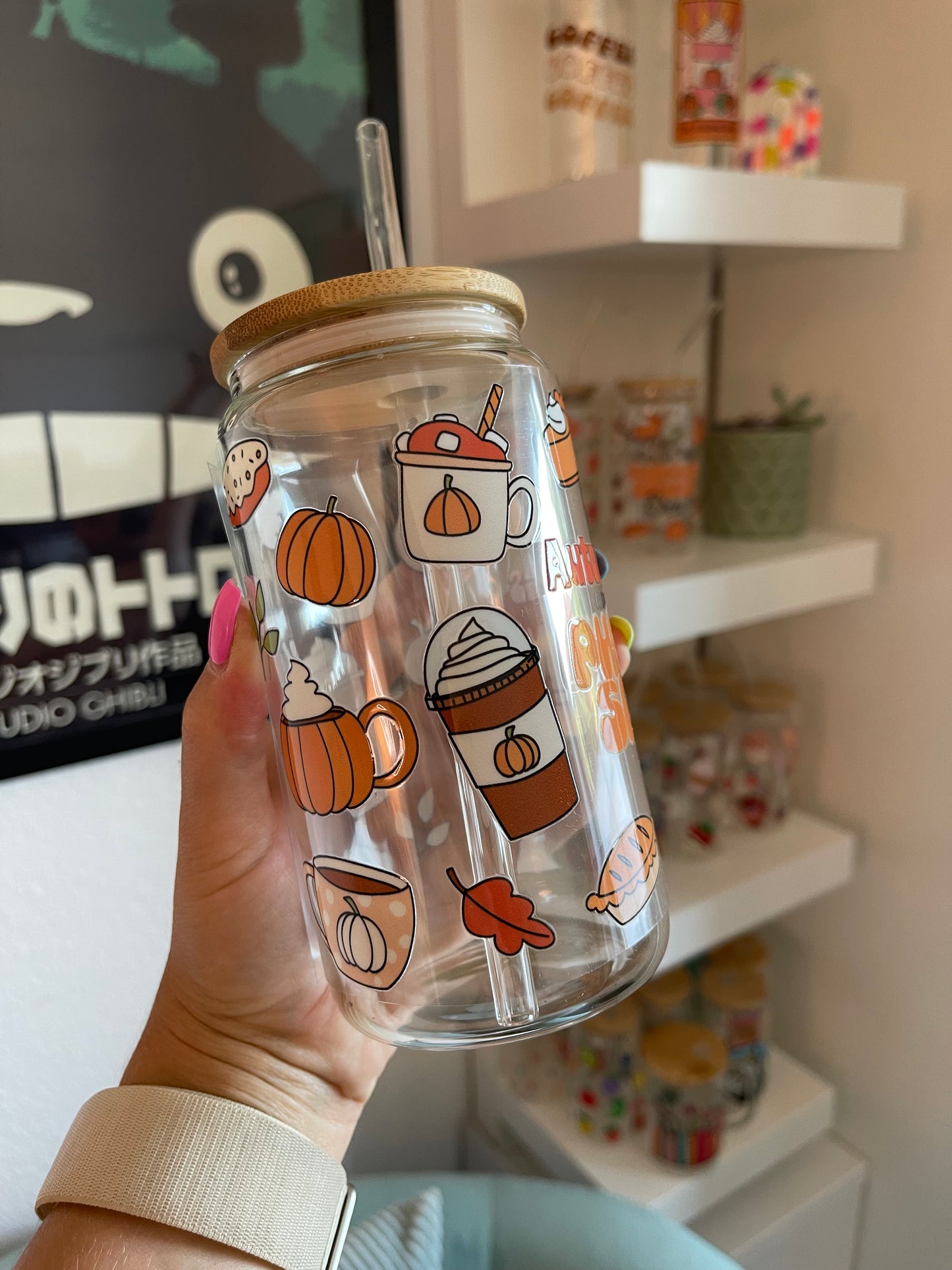 Glass Cup "Autumn vibe“ 16oz