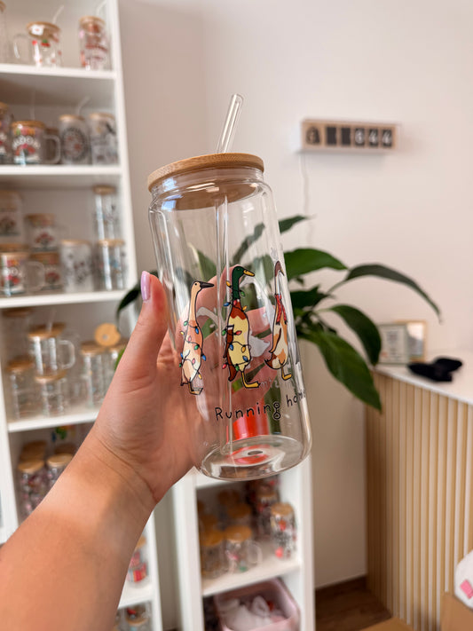 Glass Cup "Christmas Ducks“ 20oz