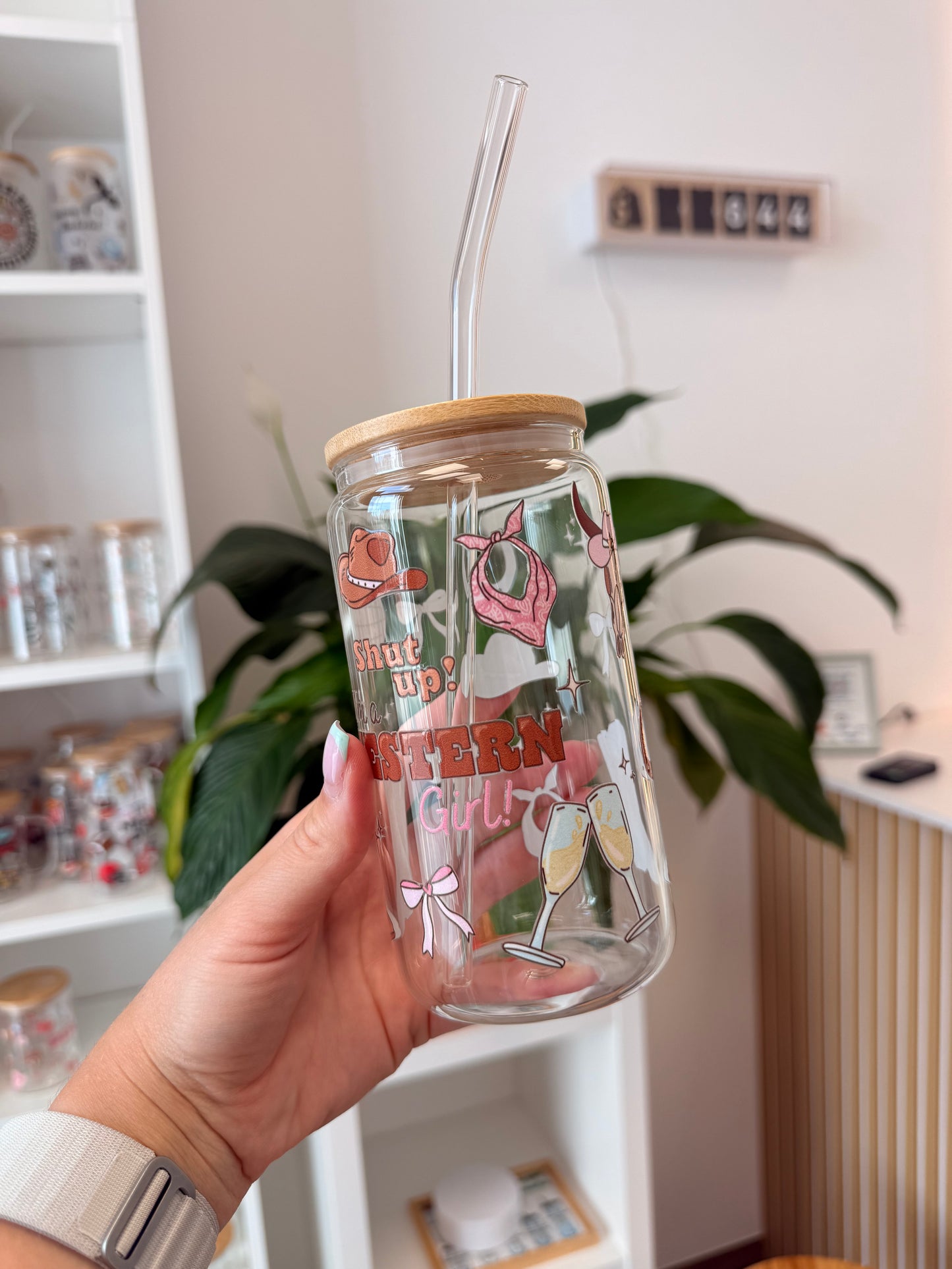 Glass Cup "Western Girl“ 16oz