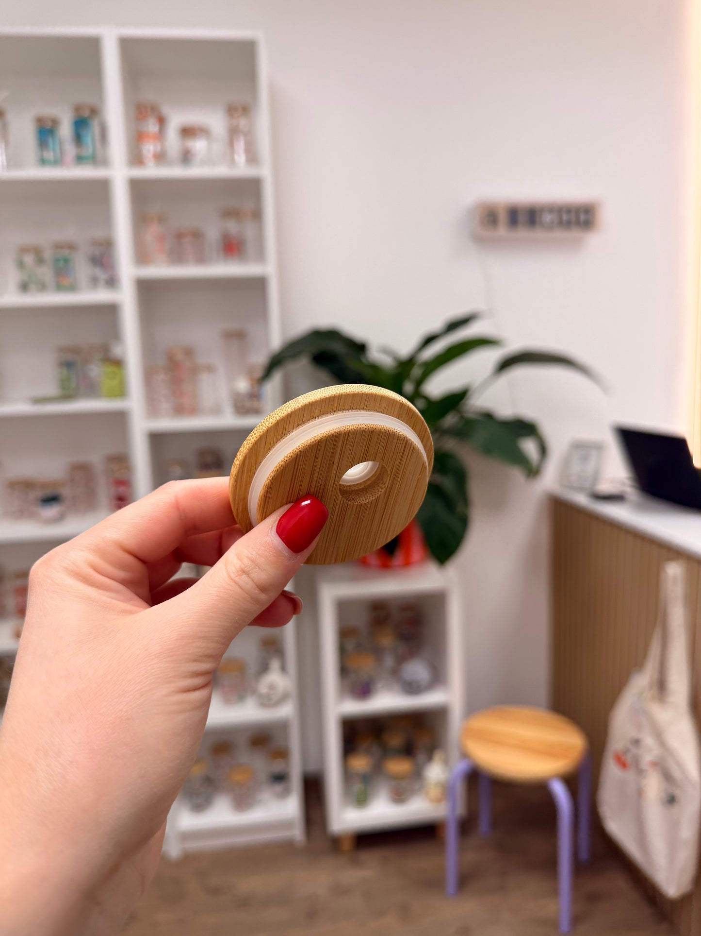 Bambusdeckel Glass Cups