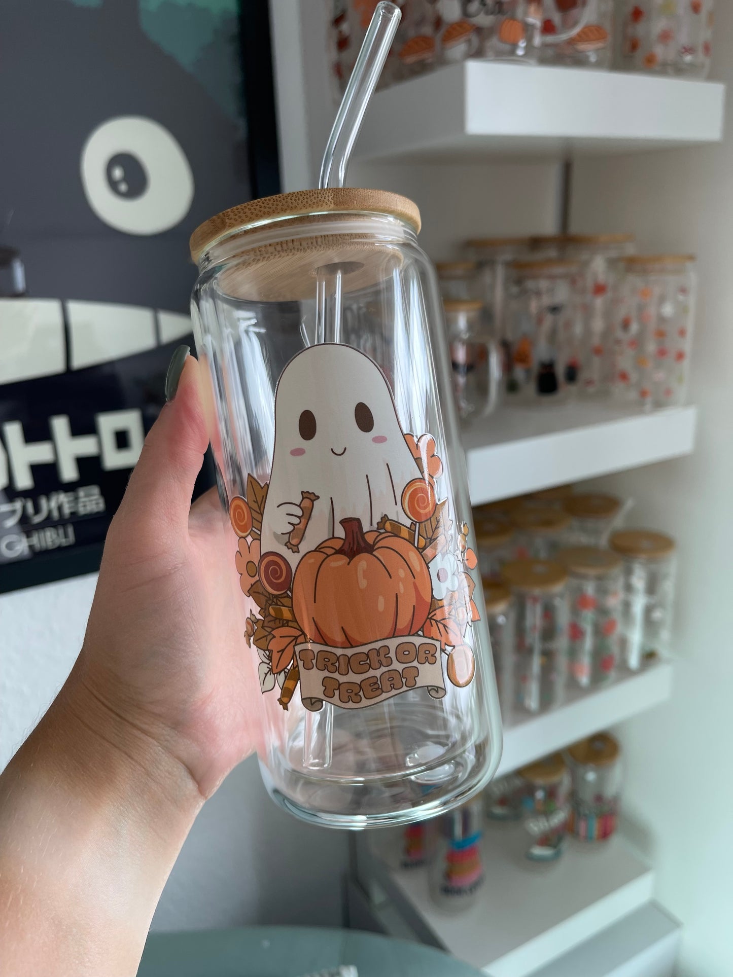 Glass Cup "Trick or treat“ doppelwandig 16oz