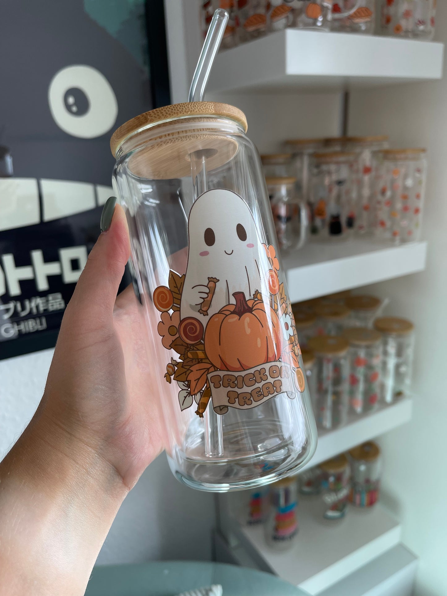 Glass Cup "Trick or treat“ doppelwandig 16oz