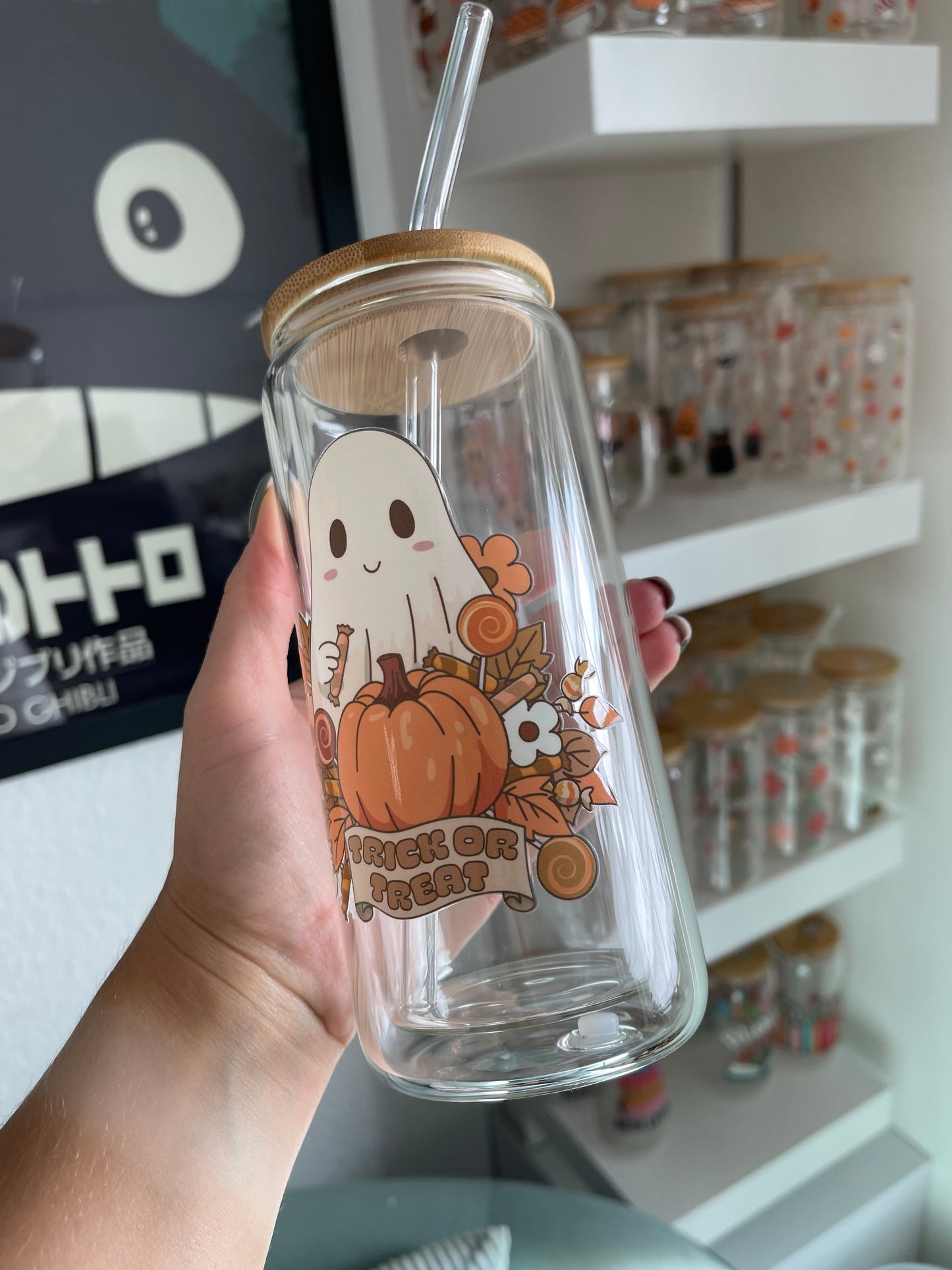 Glass Cup "Trick or treat“ doppelwandig 16oz