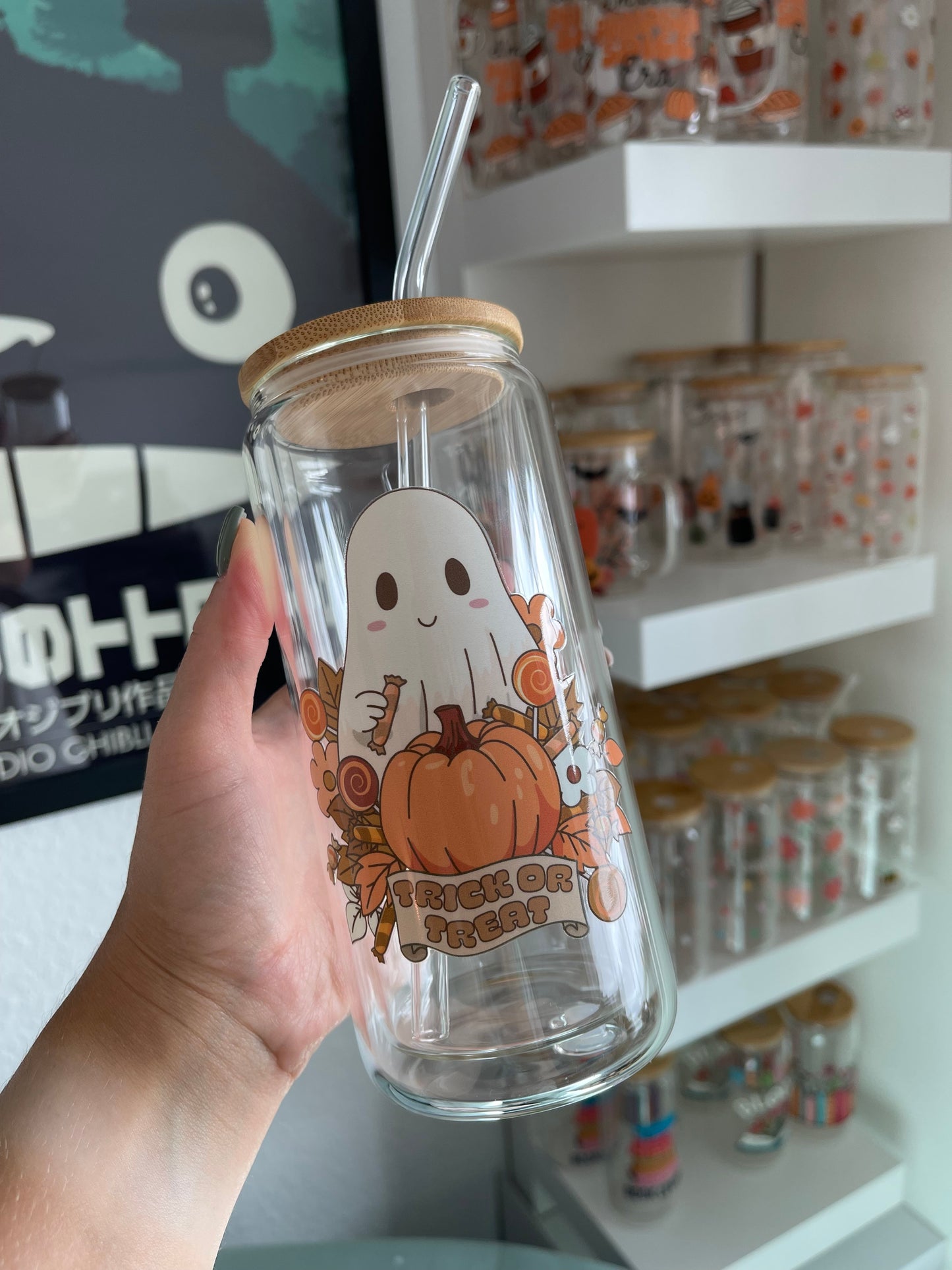 Glass Cup "Trick or treat“ doppelwandig 16oz