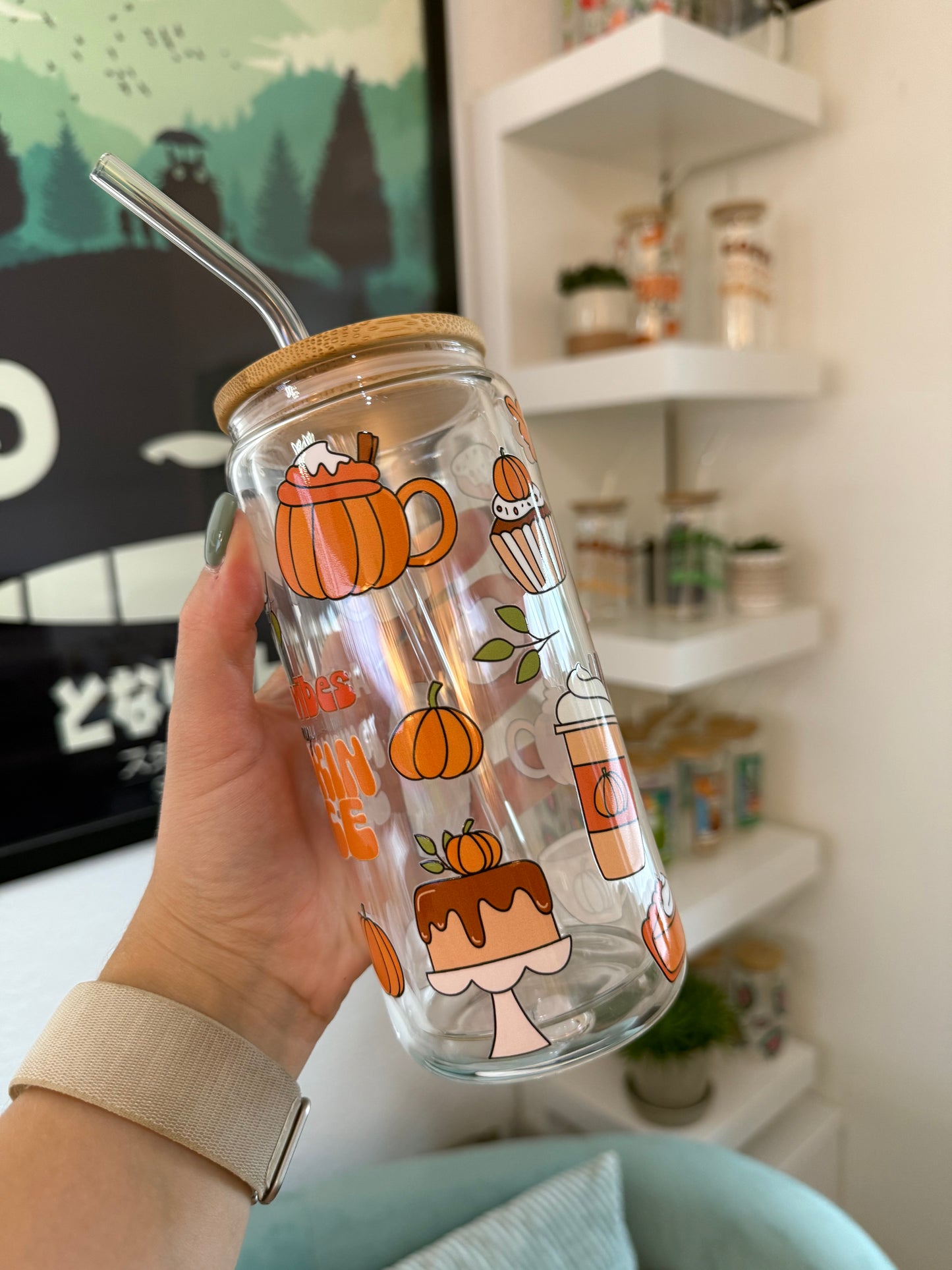 Glass Cup "Autumn vibe“ doppelwandig 16oz