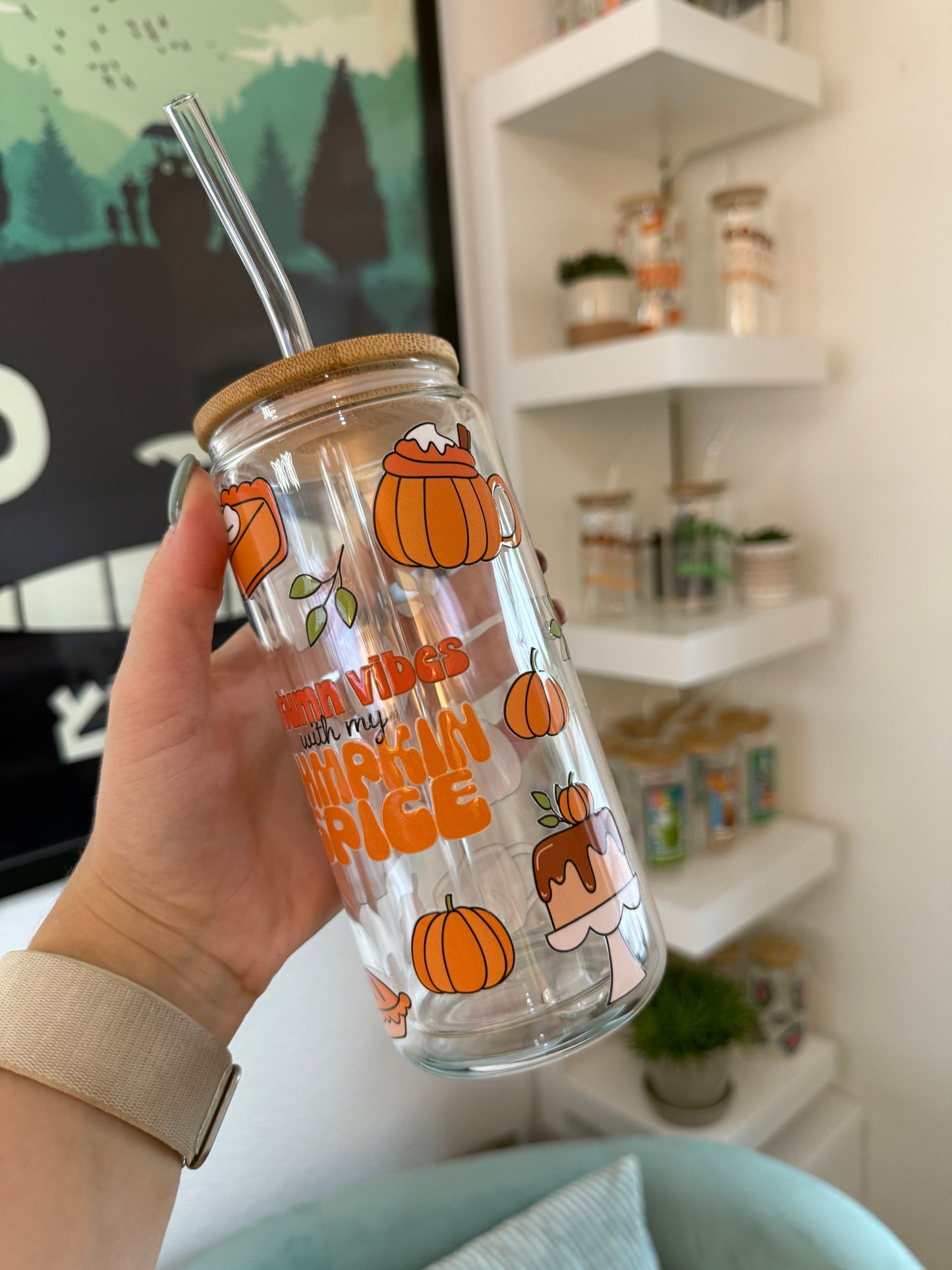 Glass Cup "Autumn vibe“ doppelwandig 16oz