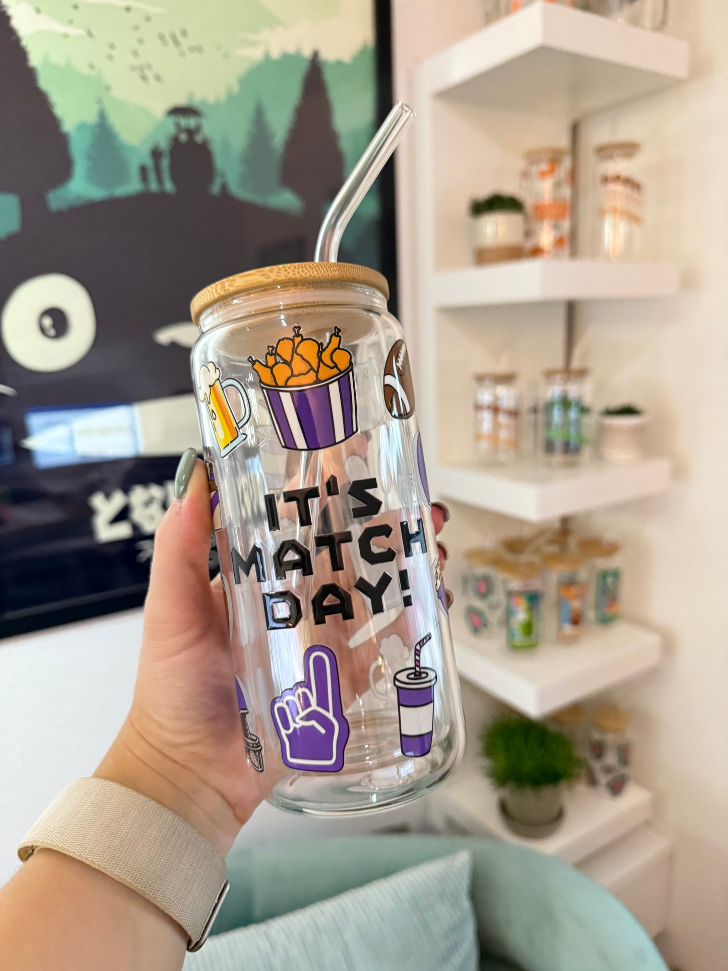 Glass Cup "It's Match Day“ doppelwandig 16oz