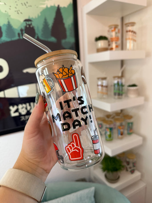 Glass Cup "It's Match Day“ doppelwandig 16oz