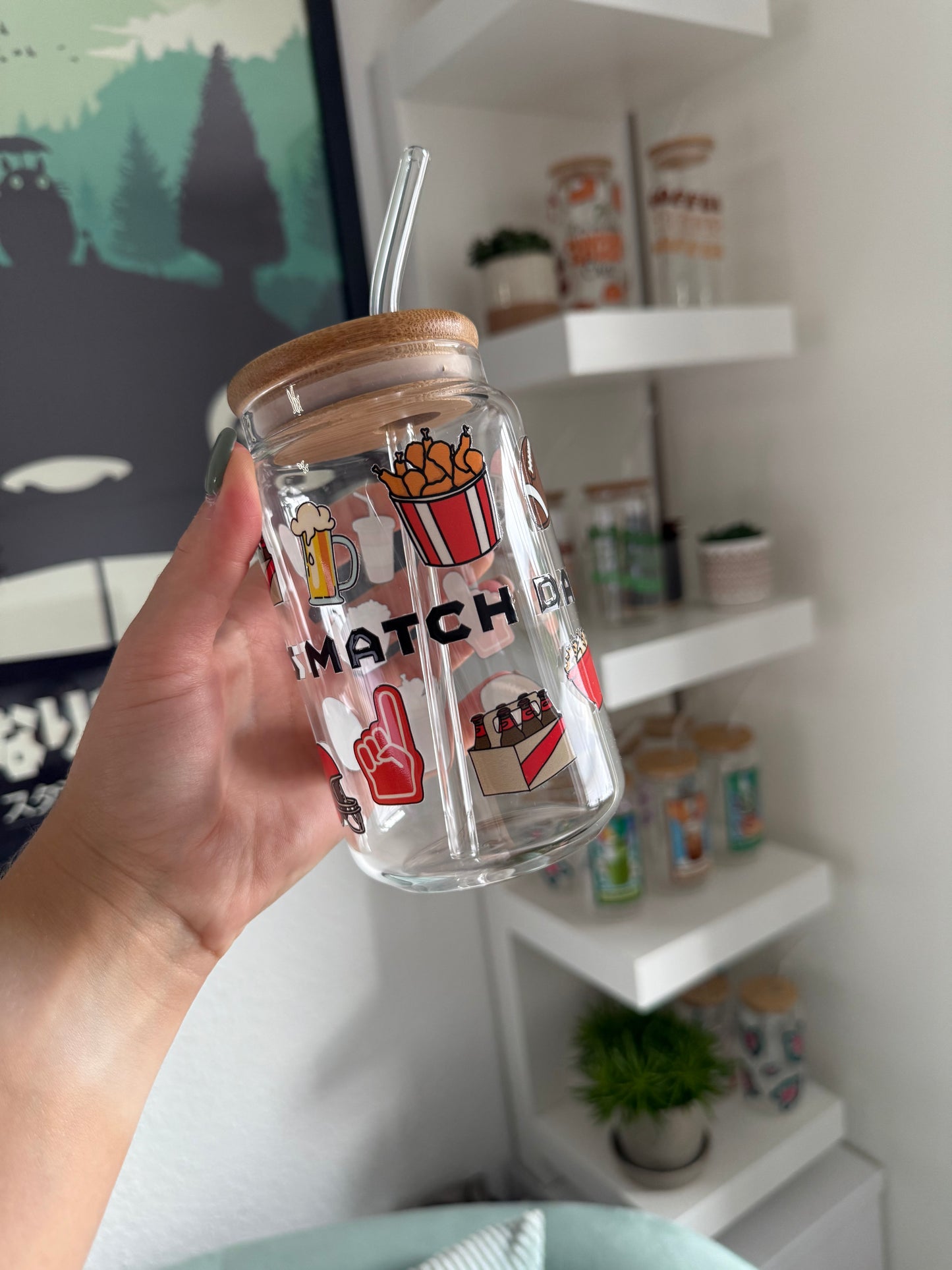 SALE Glass Cup "It's Match Day" 16oz